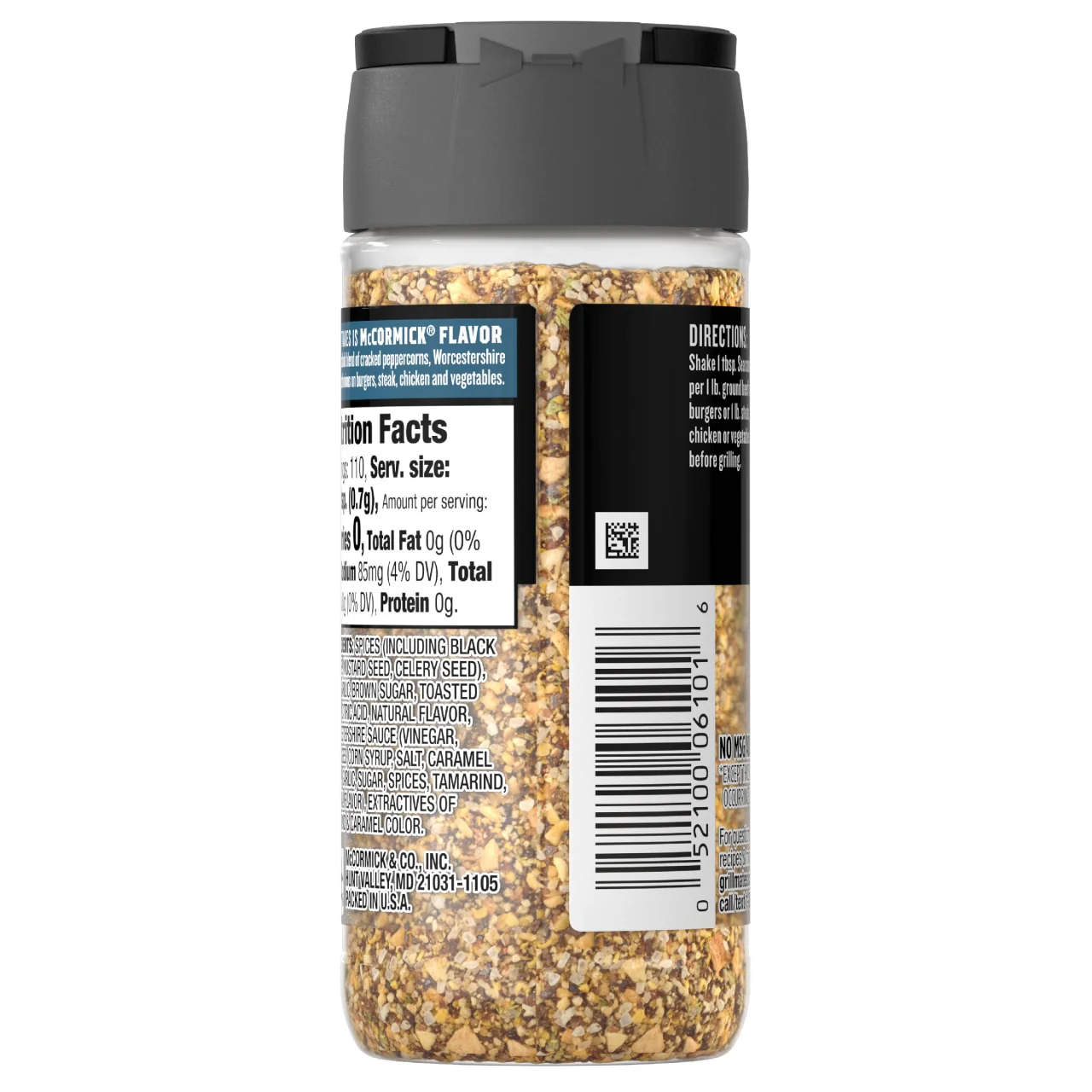 McCormick® GRILL MATES® Cracked Peppercorn & Worcestershire Seasoning, 2.75 oz - Image 21