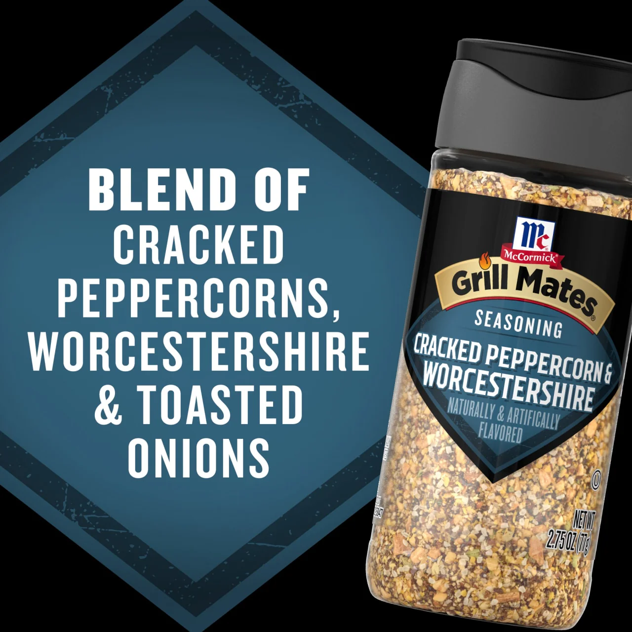 McCormick® GRILL MATES® Cracked Peppercorn & Worcestershire Seasoning, 2.75 oz - Image 3