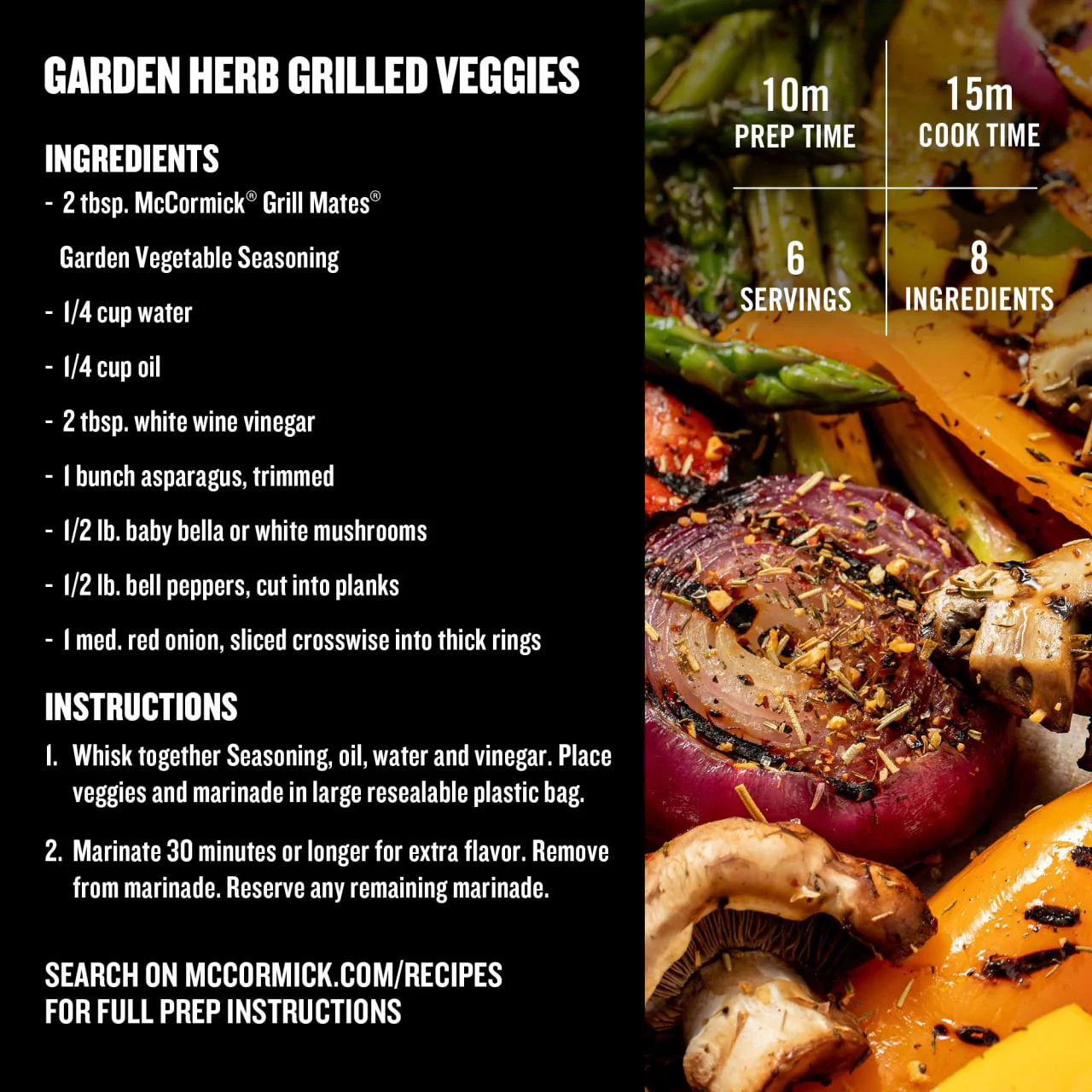 McCormick® Grill Mates® Garden Vegetable Seasoning, 3.12 oz - Image 7