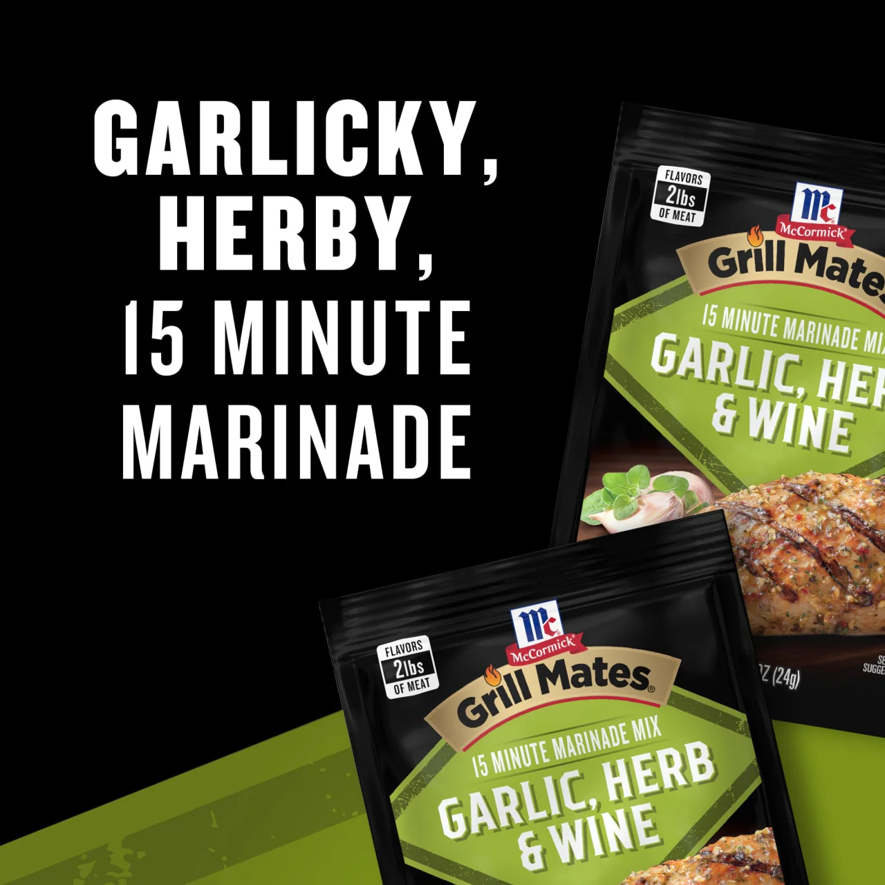 McCormick® Grill Mates® Garlic, Herb & Wine Marinade Seasoning Mix, 0.87 oz (6-Pack) - Image 3