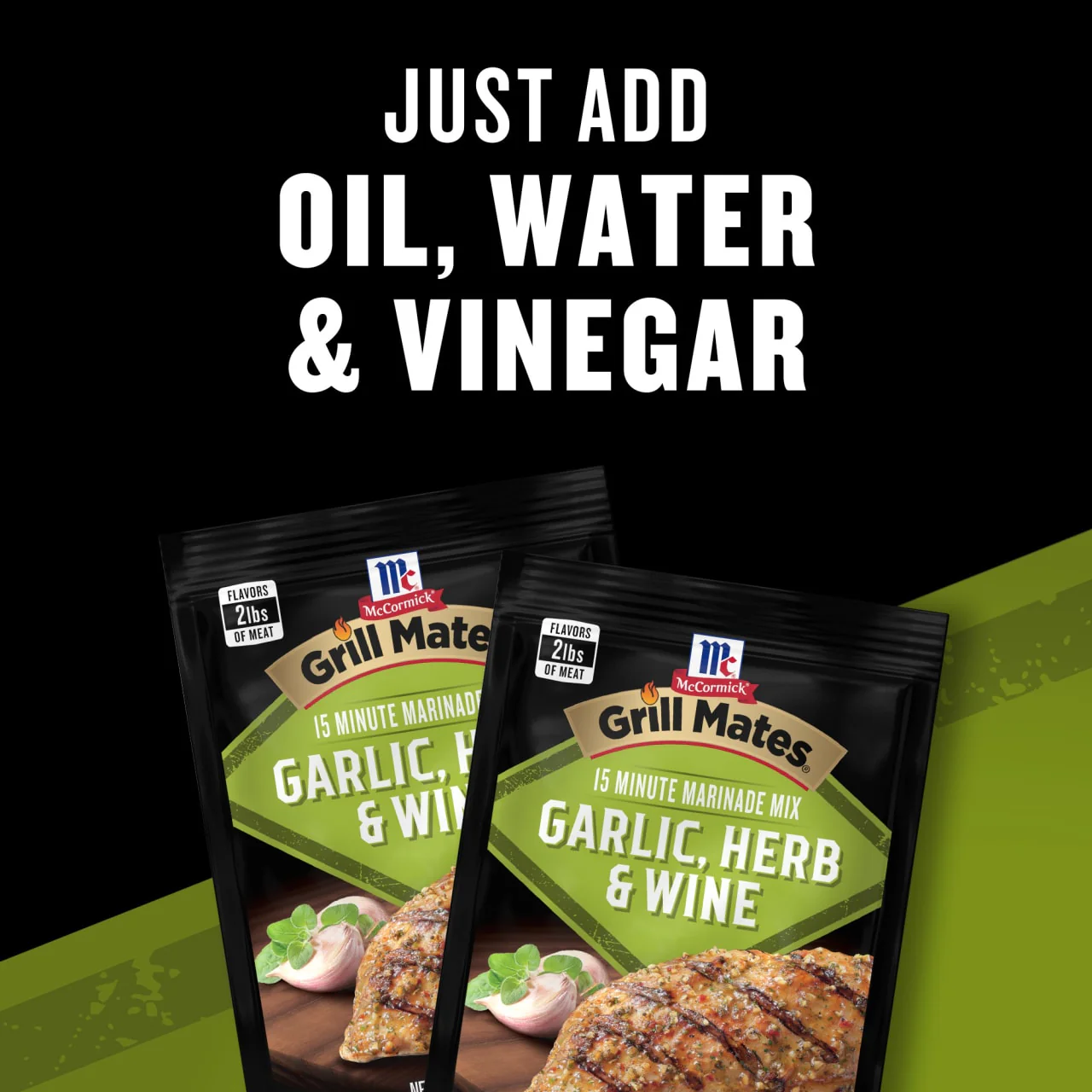 McCormick® Grill Mates® Garlic, Herb & Wine Marinade Seasoning Mix, 0.87 oz (6-Pack) - Image 4