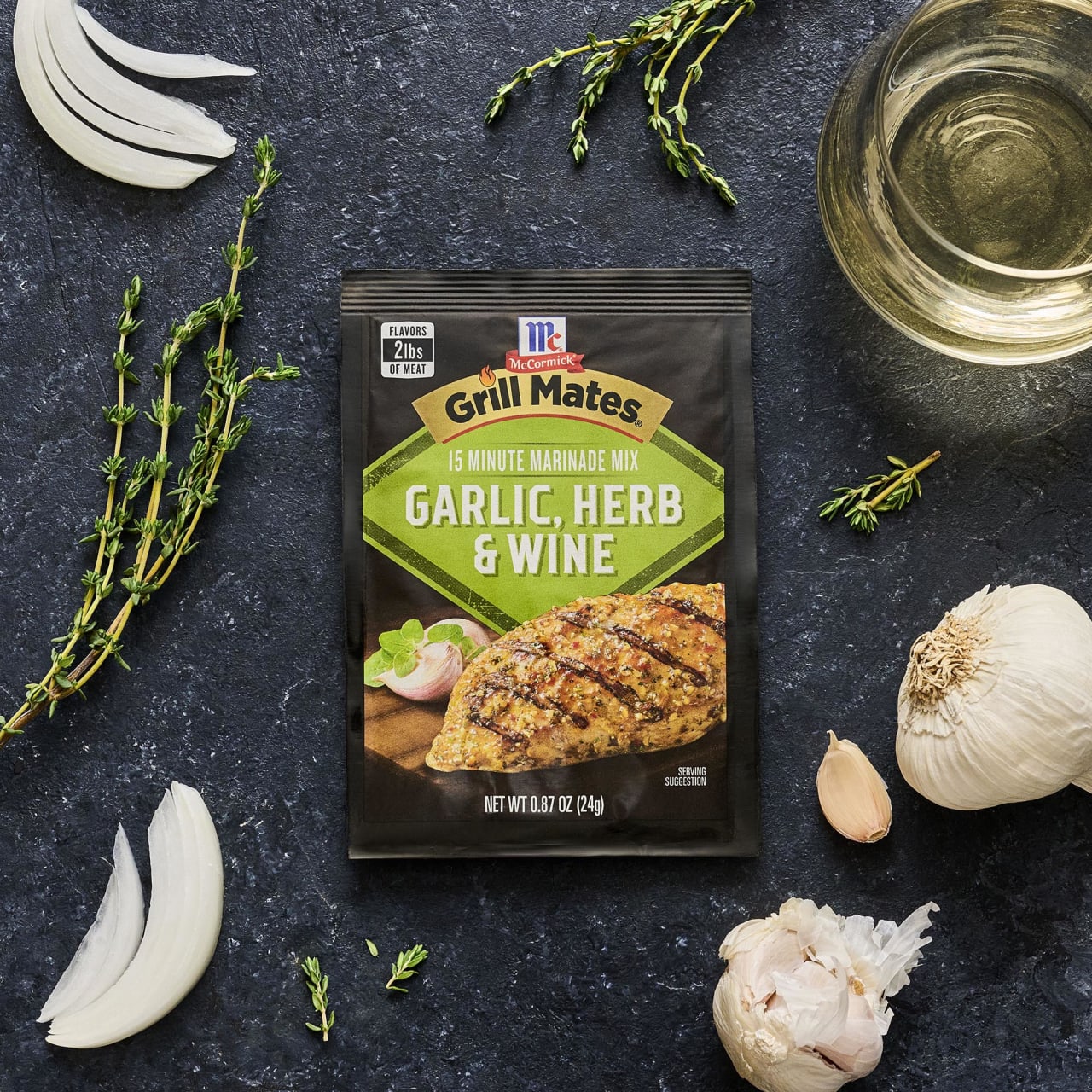 McCormick® Grill Mates® Garlic, Herb & Wine Marinade Seasoning Mix, 0.87 oz (6-Pack) - Image 7