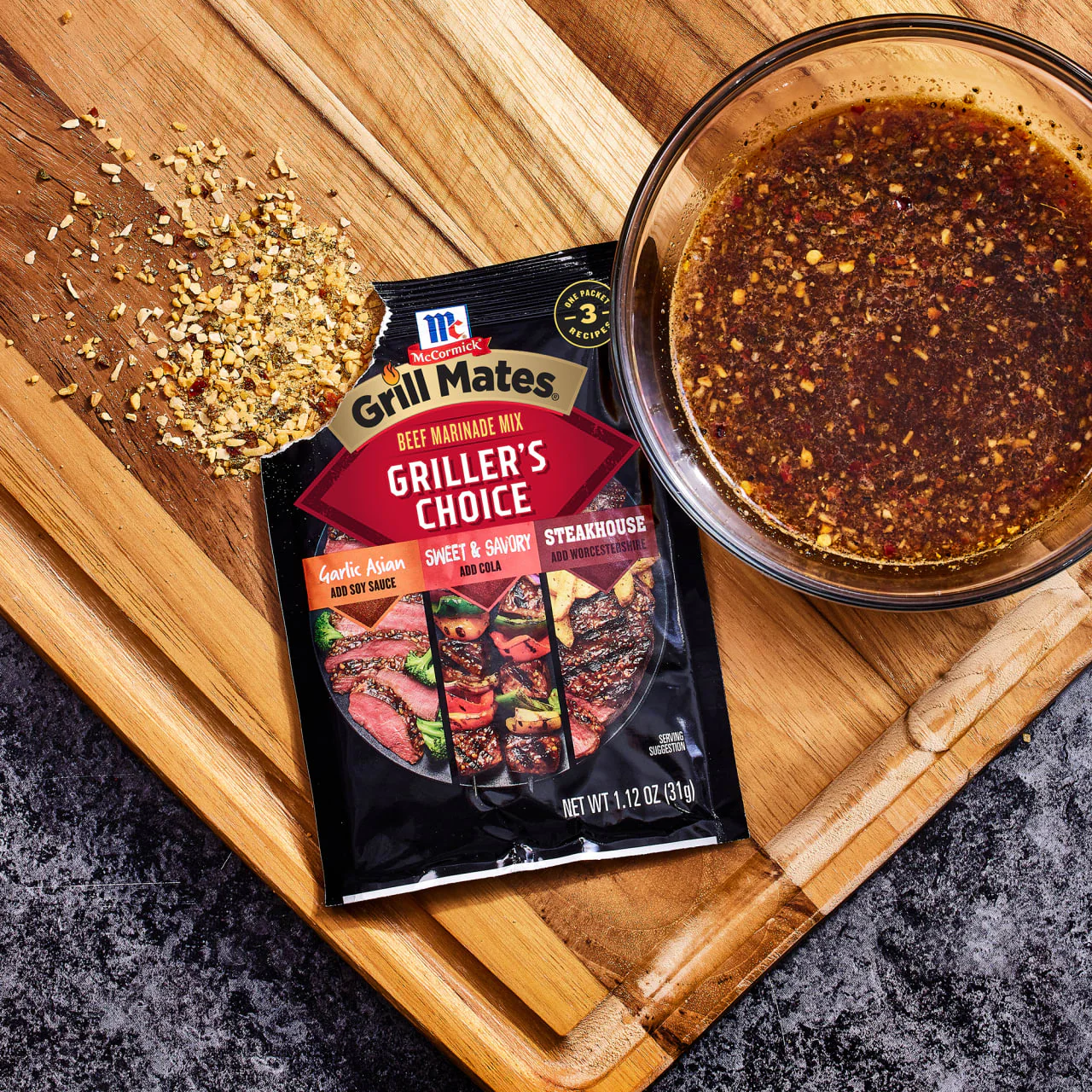 McCormick® Grill Mates® Griller's Choice Beef Marinade Mix, 1.12 oz (6-Pack) - Image 2