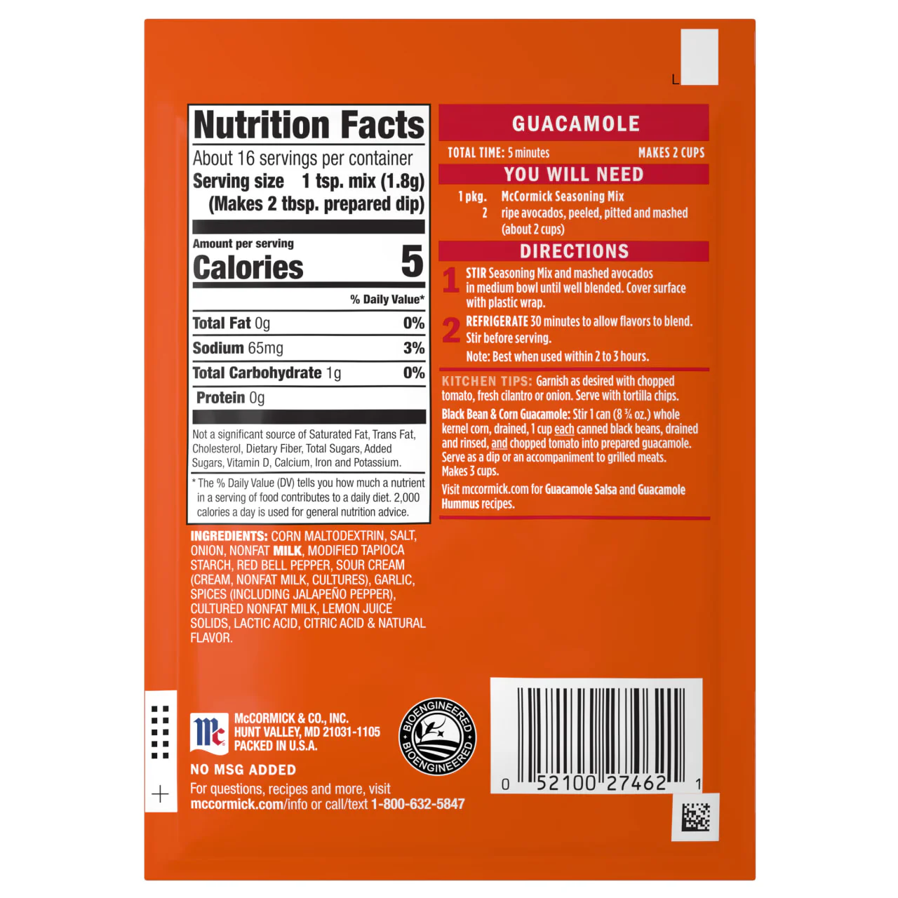 McCormick® Guacamole Seasoning Mix, 1 oz (6-Pack) - Image 5