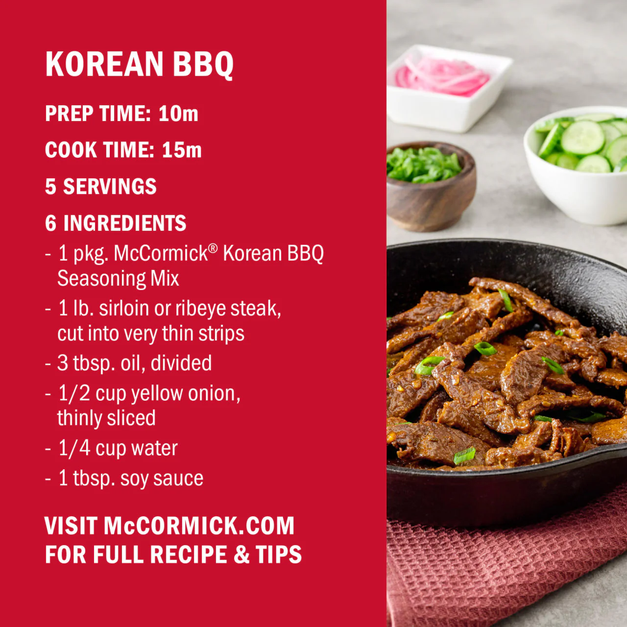McCormick® Korean BBQ Seasoning Mix, 1.12 oz (6-Pack) - Image 6