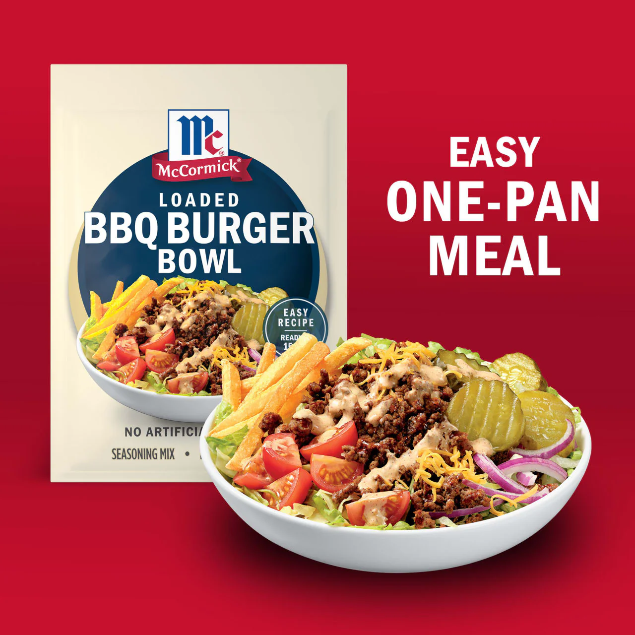 McCormick® Loaded BBQ Burger Bowl Seasoning Mix, 1.25 oz (6-Pack) - Image 3