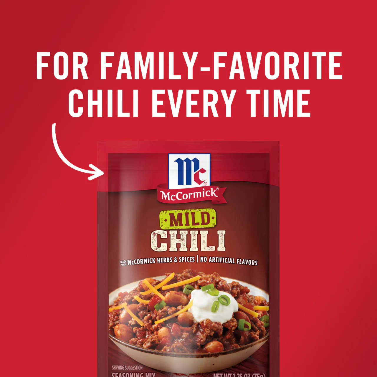 McCormick® Mild Chili Seasoning Mix, 1.25 oz (6-Pack) - Image 3