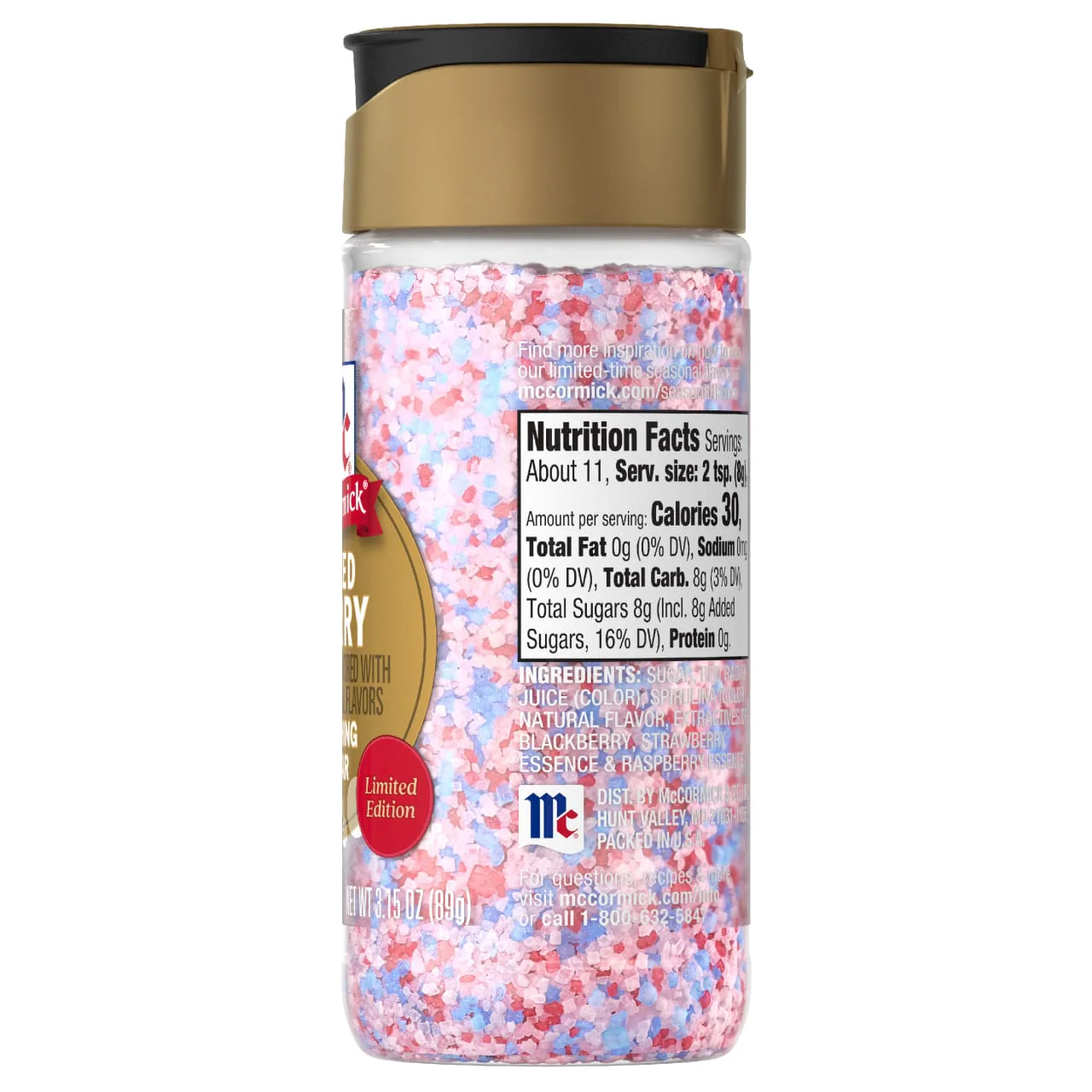 McCormick® Mixed Berry Finishing Sugar, 3.15 oz - Image 3