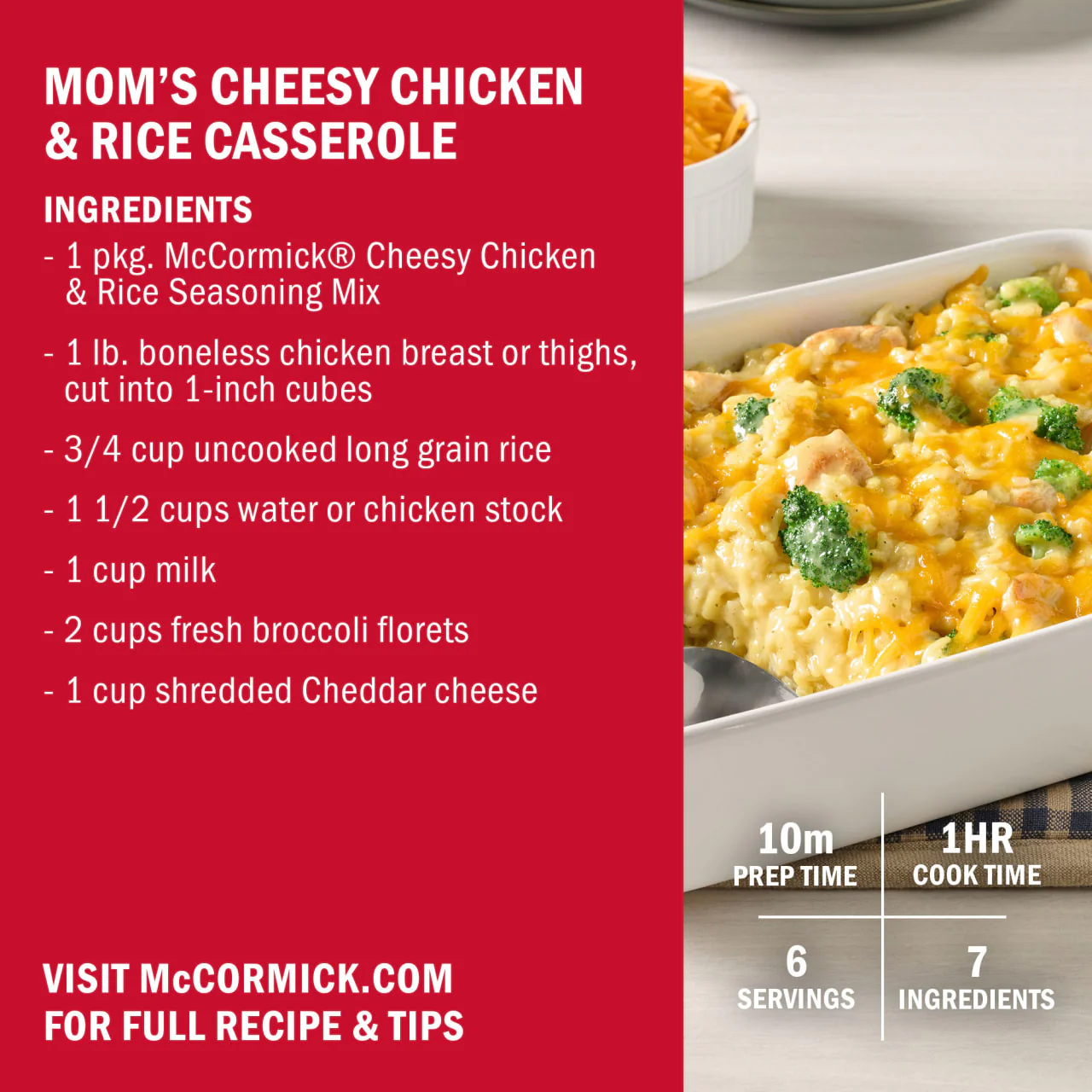 McCormick® Mom's Cheesy Chicken & Rice Casserole Seasoning Mix, 1.25 oz - Image 5