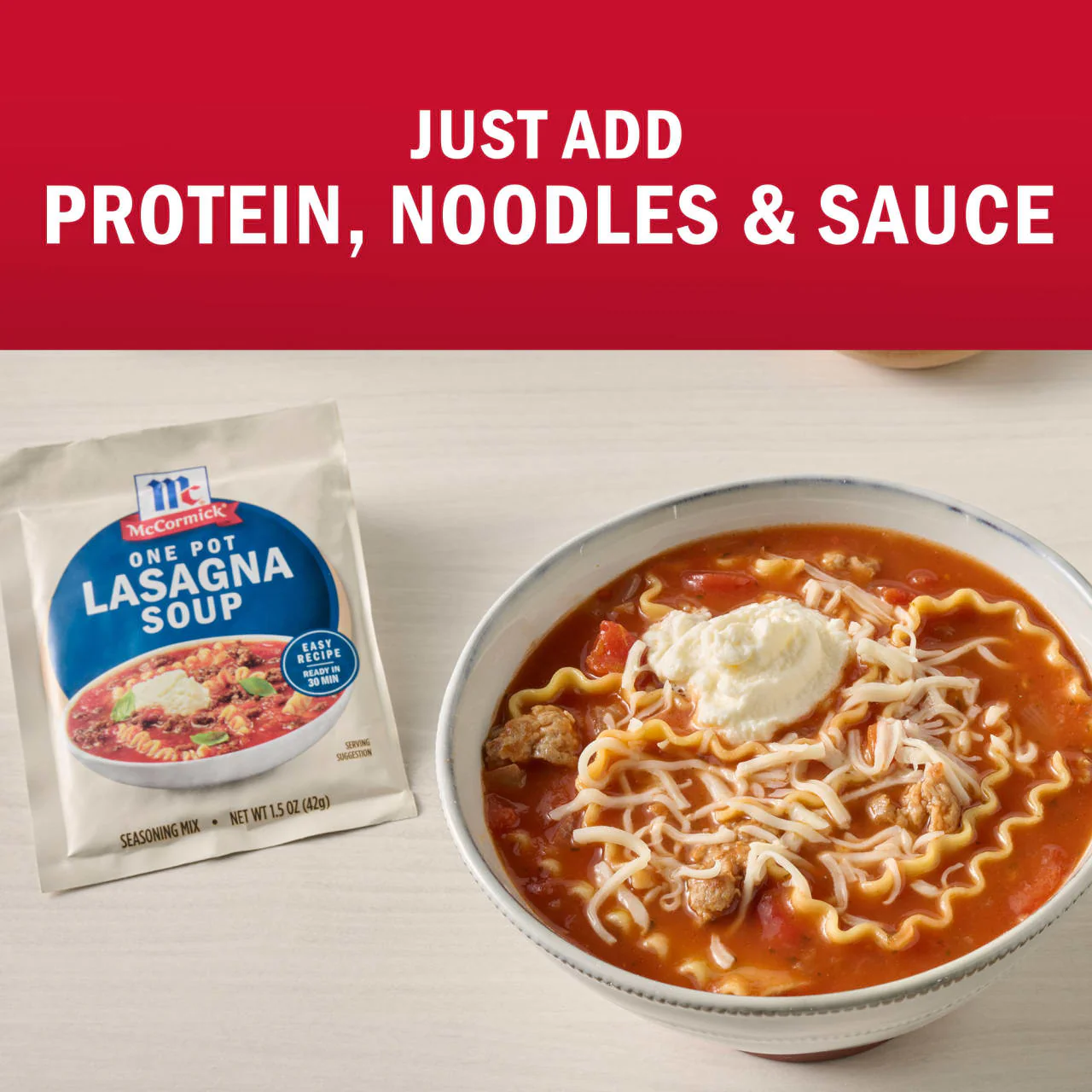 McCormick® One Pot Lasagna Soup Seasoning Mix, 1.5 oz - Image 14