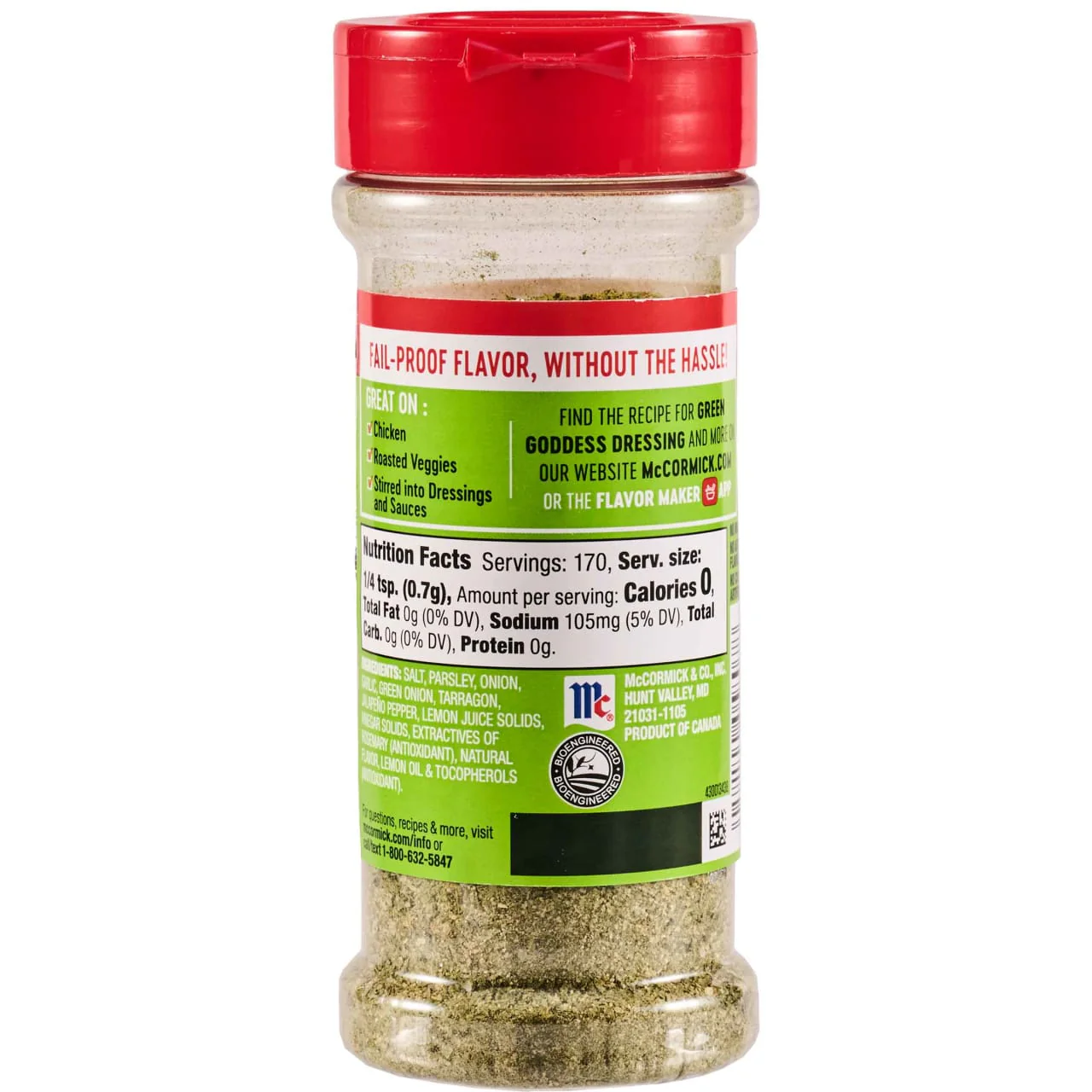 McCormick® Perfect Pinch® Green Goddess Seasoning, 4.23 oz - Image 20