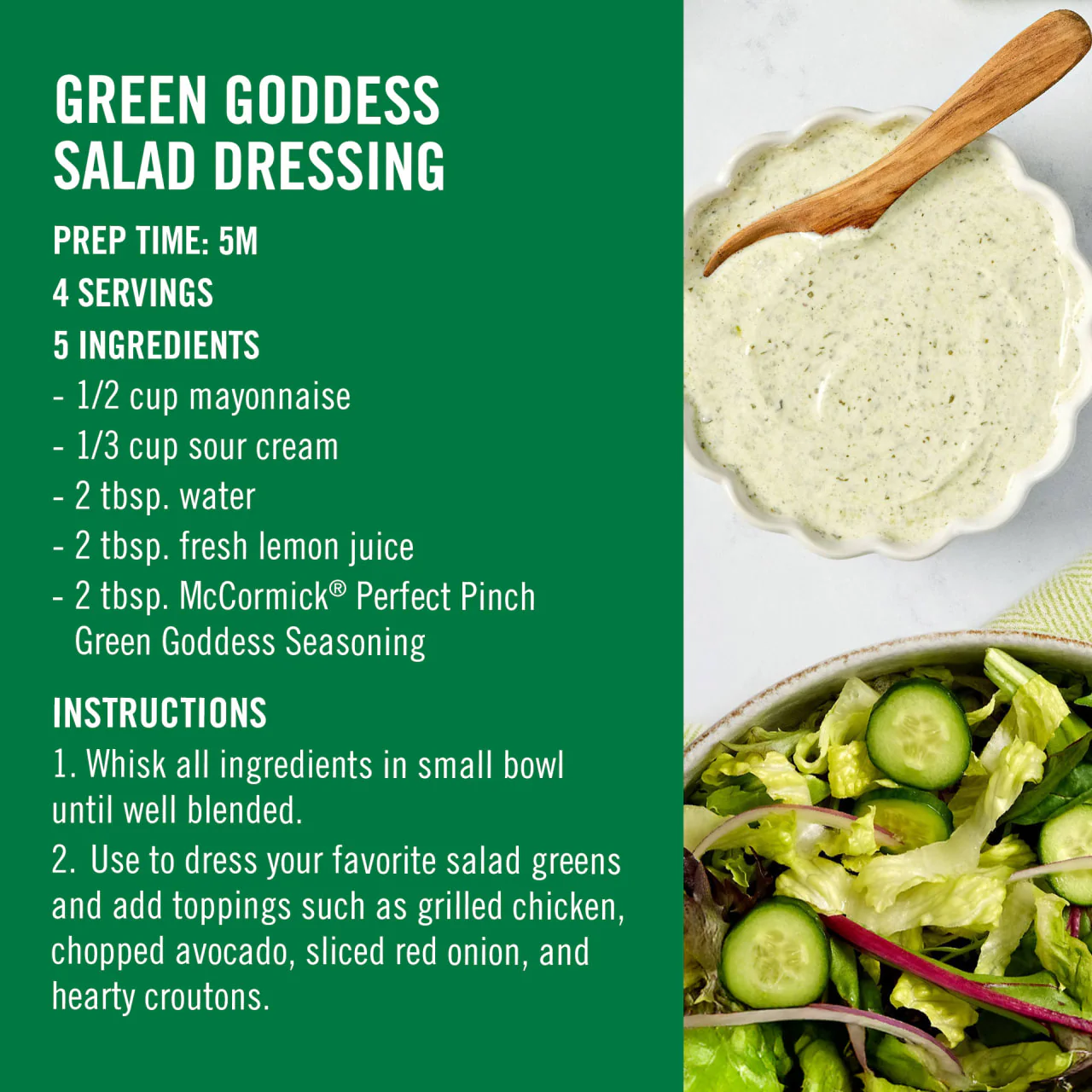 McCormick® Perfect Pinch® Green Goddess Seasoning, 4.23 oz - Image 6