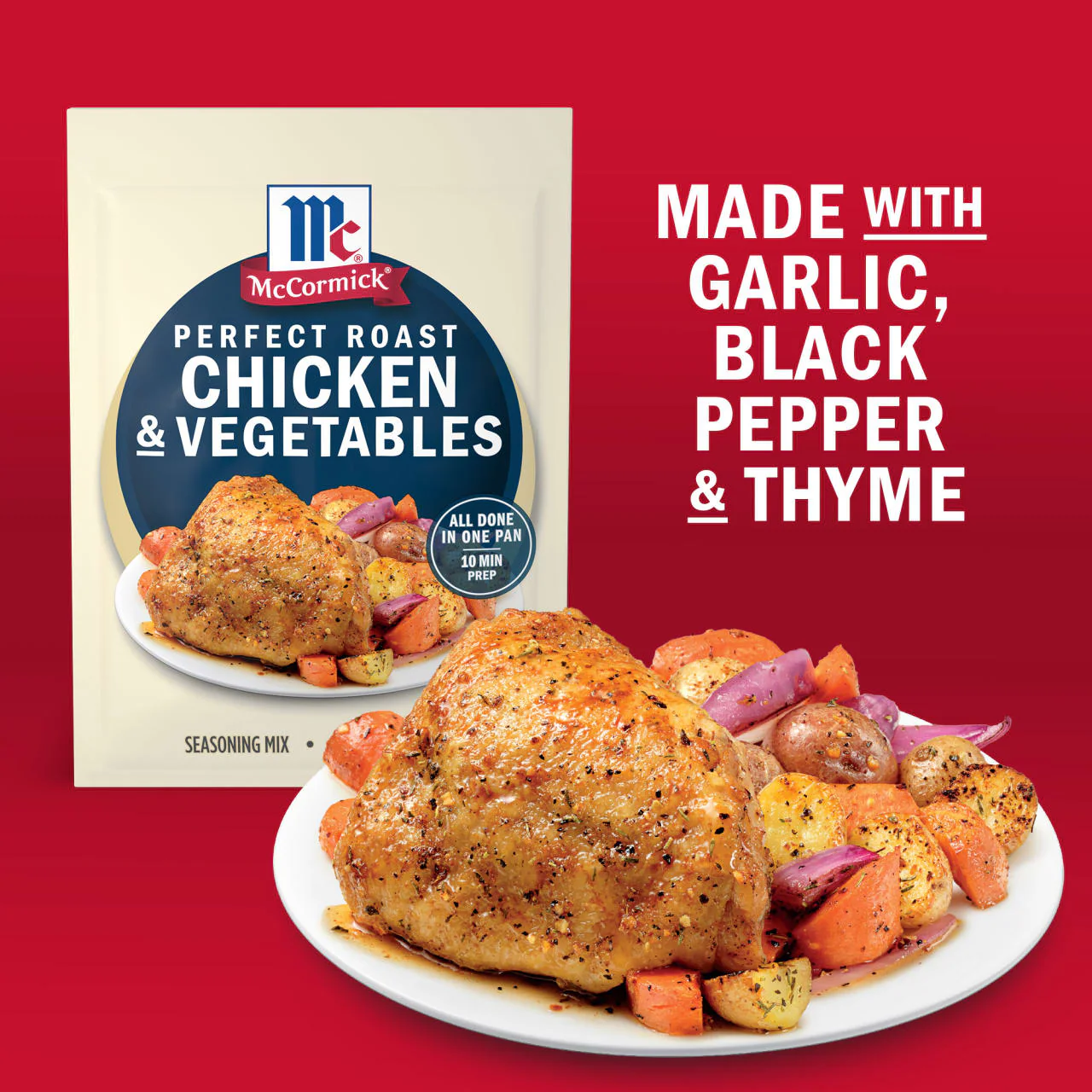 McCormick® Perfect Roast Chicken & Vegetables Seasoning Mix, 1.0 oz - Image 14