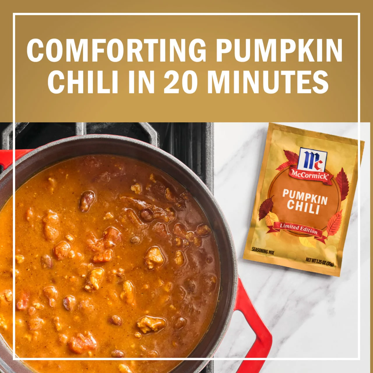 McCormick® Pumpkin Chili Seasoning Mix, 1.25 oz (6-Pack) - Image 3