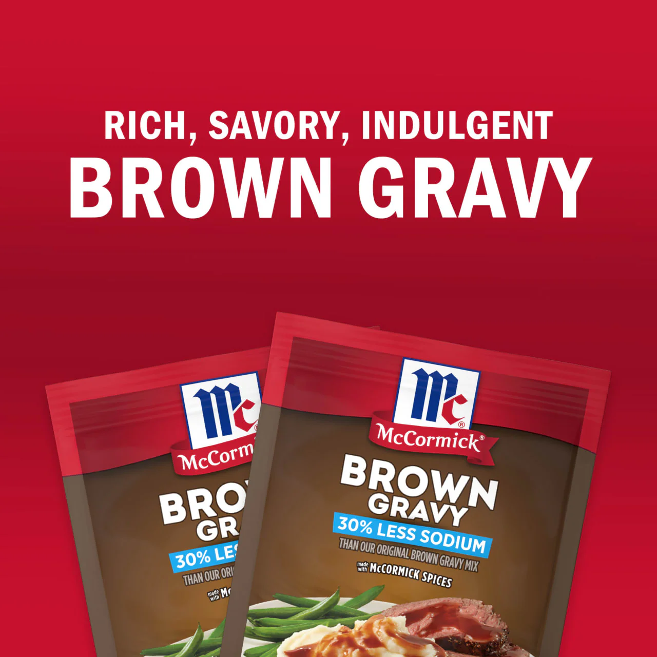 McCormick® 30% Less Sodium Brown Gravy Seasoning Mix, 0.87 oz - Image 18