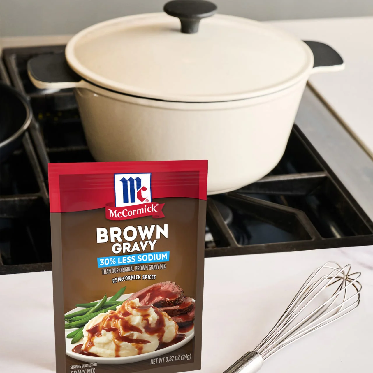McCormick® 30% Less Sodium Brown Gravy Seasoning Mix, 0.87 oz - Image 19