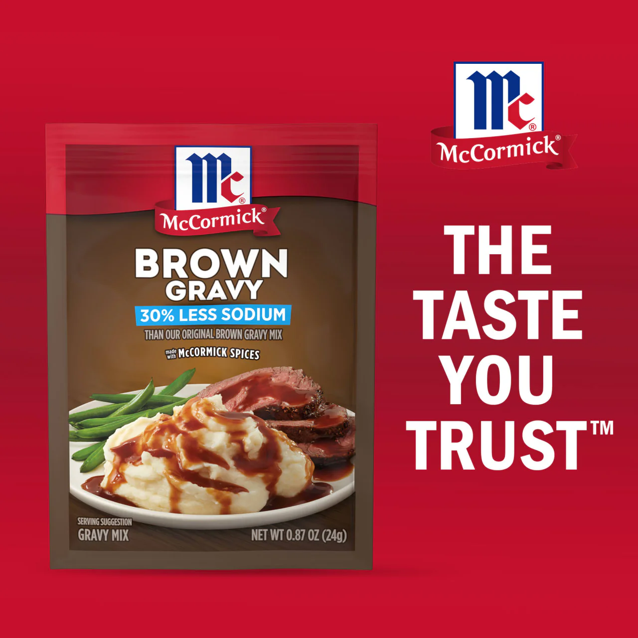 McCormick® 30% Less Sodium Brown Gravy Seasoning Mix, 0.87 oz - Image 20