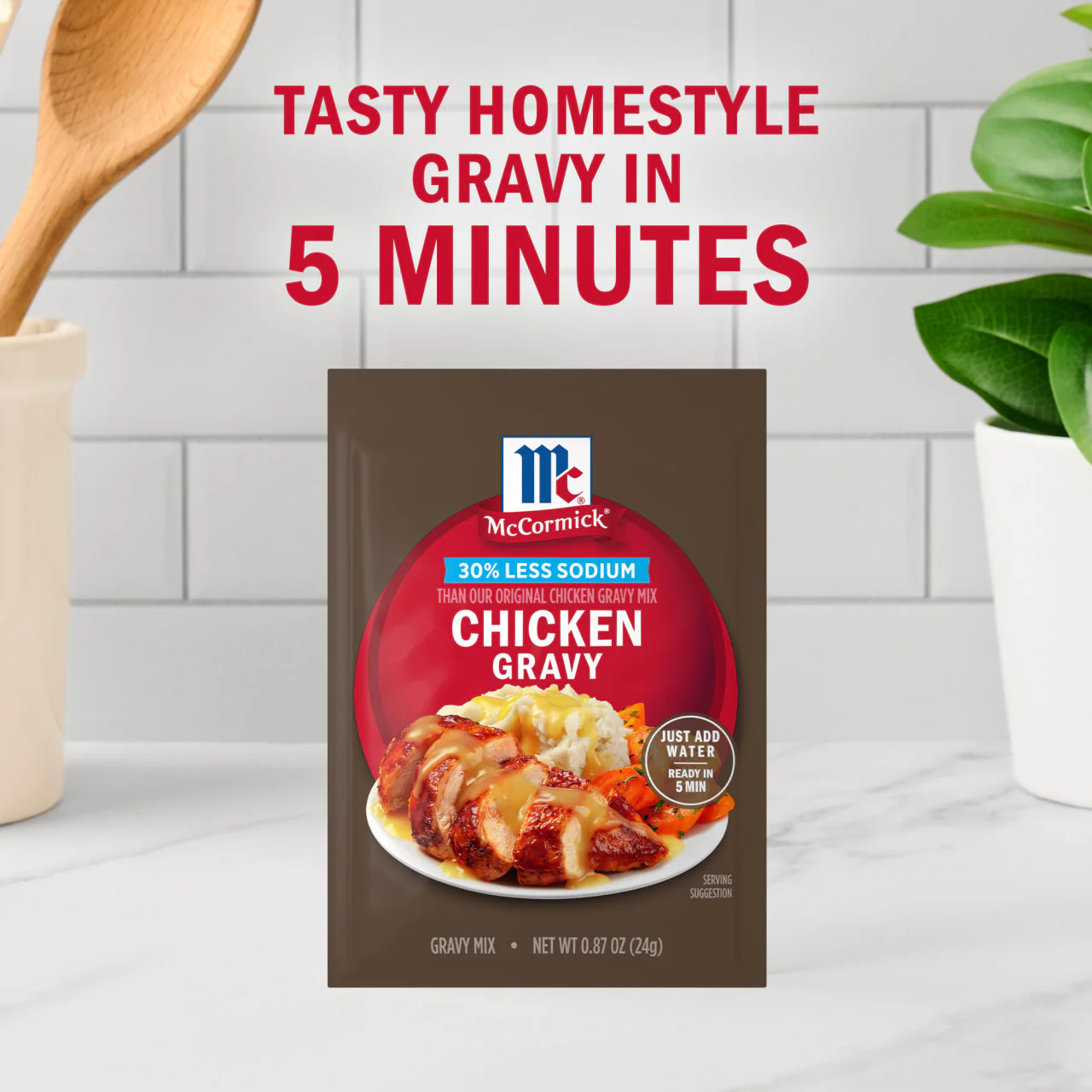McCormick® 30% Less Sodium Chicken Gravy Mix, 0.87 oz - Image 14