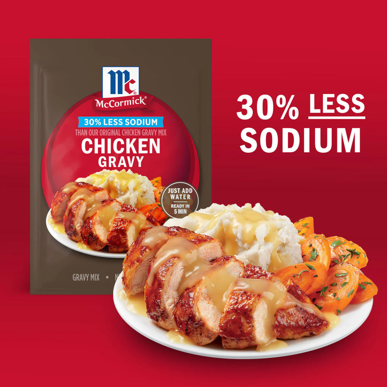 McCormick® 30% Less Sodium Chicken Gravy Mix, 0.87 oz - Image 4