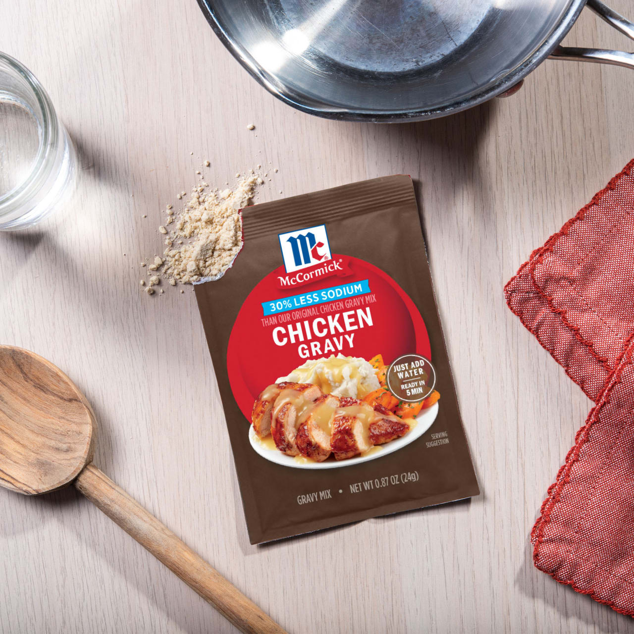 McCormick® 30% Less Sodium Chicken Gravy Mix, 0.87 oz - Image 6