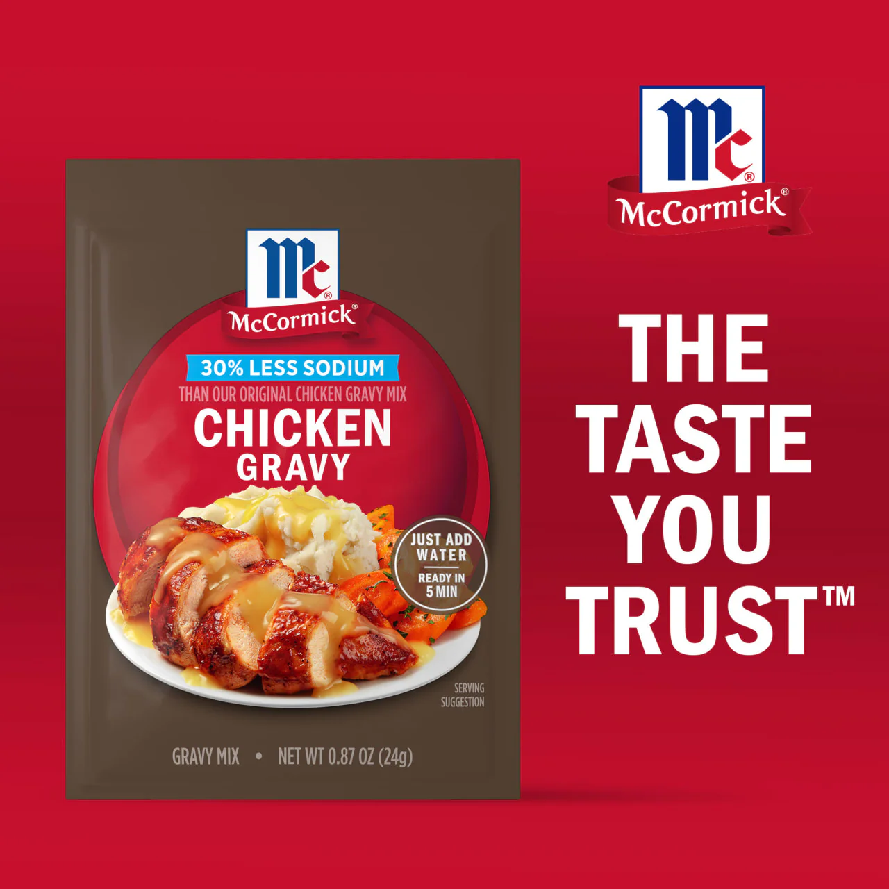 McCormick® 30% Less Sodium Chicken Gravy Mix, 0.87 oz - Image 9