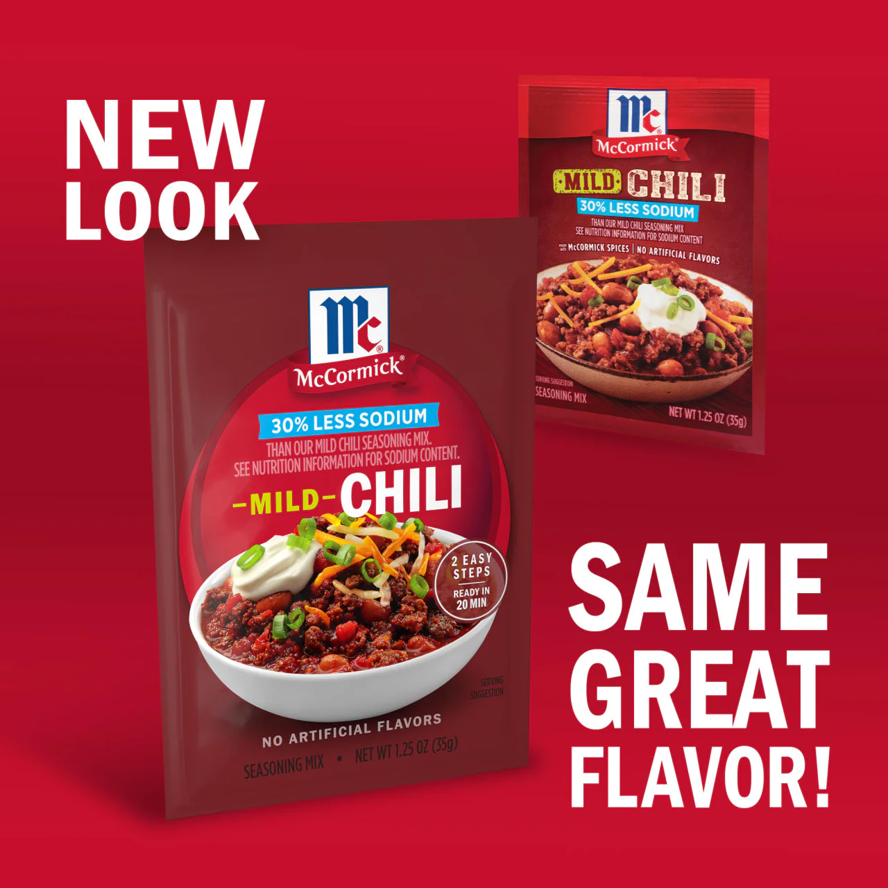 McCormick® 30% Less Sodium Chili Mild Seasoning Mix, 1.25 oz - Image 3