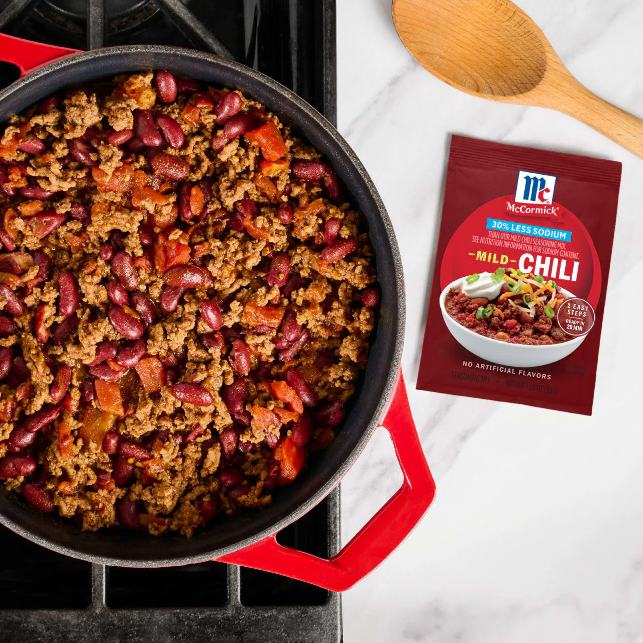 McCormick® 30% Less Sodium Chili Mild Seasoning Mix, 1.25 oz - Image 6