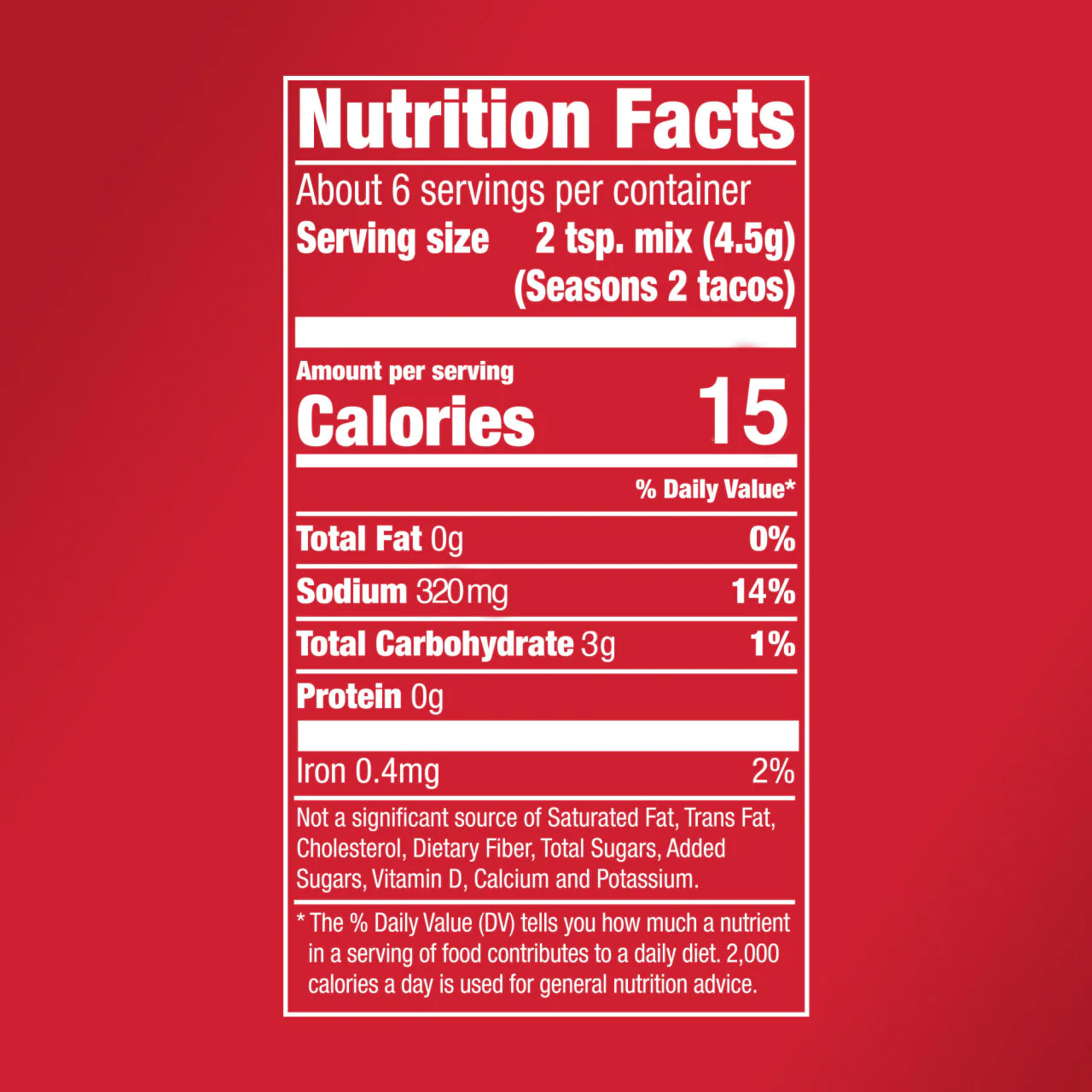 McCormick® 30% Less Sodium Mild Taco Seasoning Mix, 1 oz (6-Pack) - Image 12