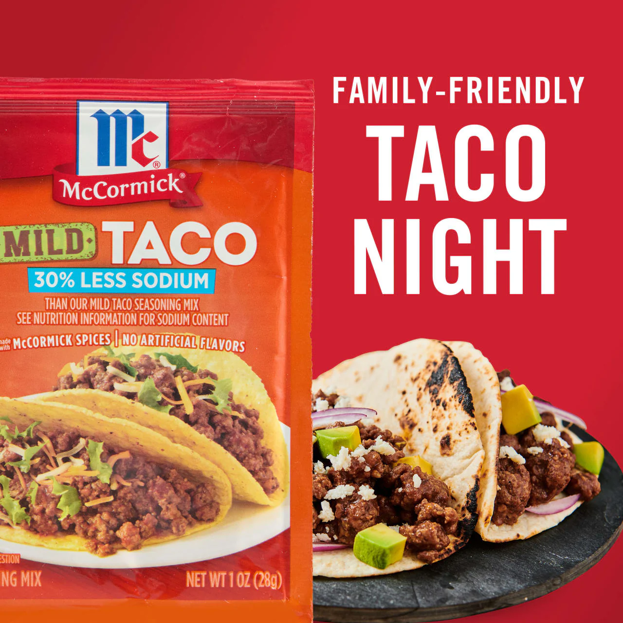 McCormick® 30% Less Sodium Mild Taco Seasoning Mix, 1 oz (6-Pack) - Image 15