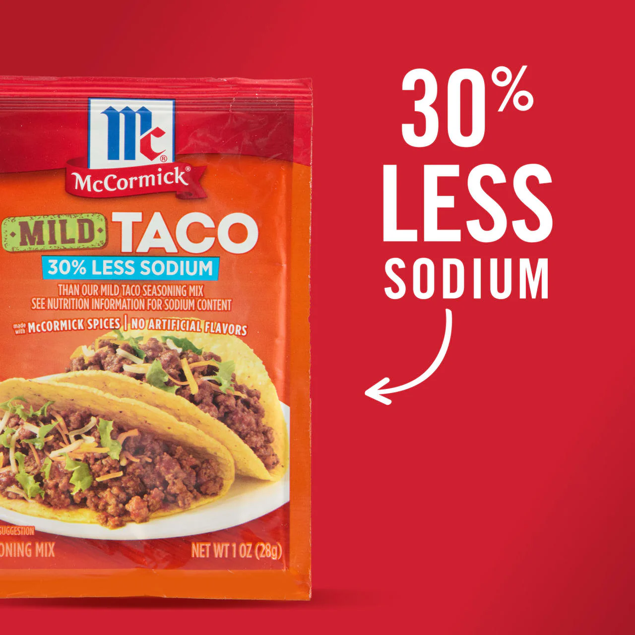 McCormick® 30% Less Sodium Mild Taco Seasoning Mix, 1 oz (6-Pack) - Image 19