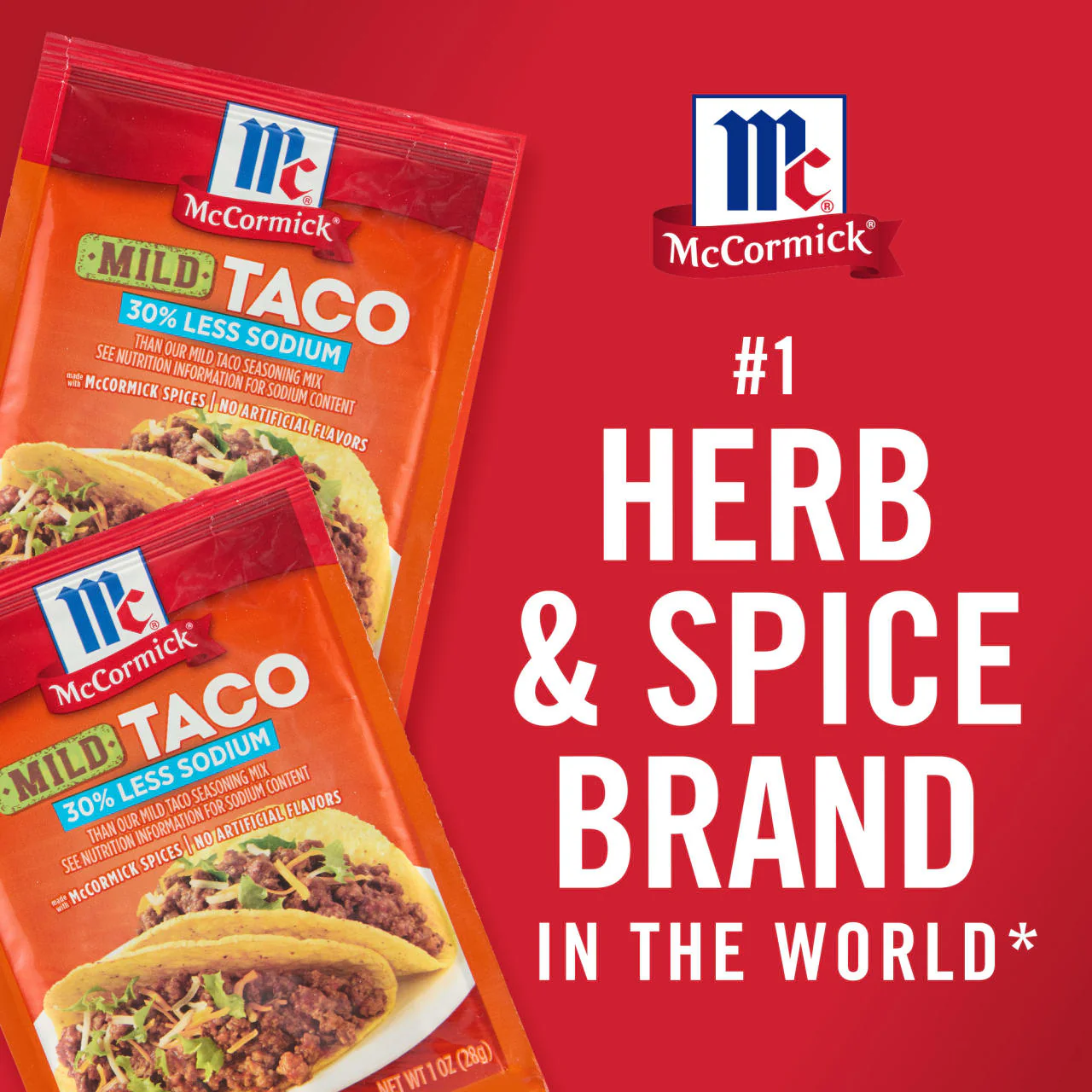 McCormick® 30% Less Sodium Mild Taco Seasoning Mix, 1 oz (6-Pack) - Image 21