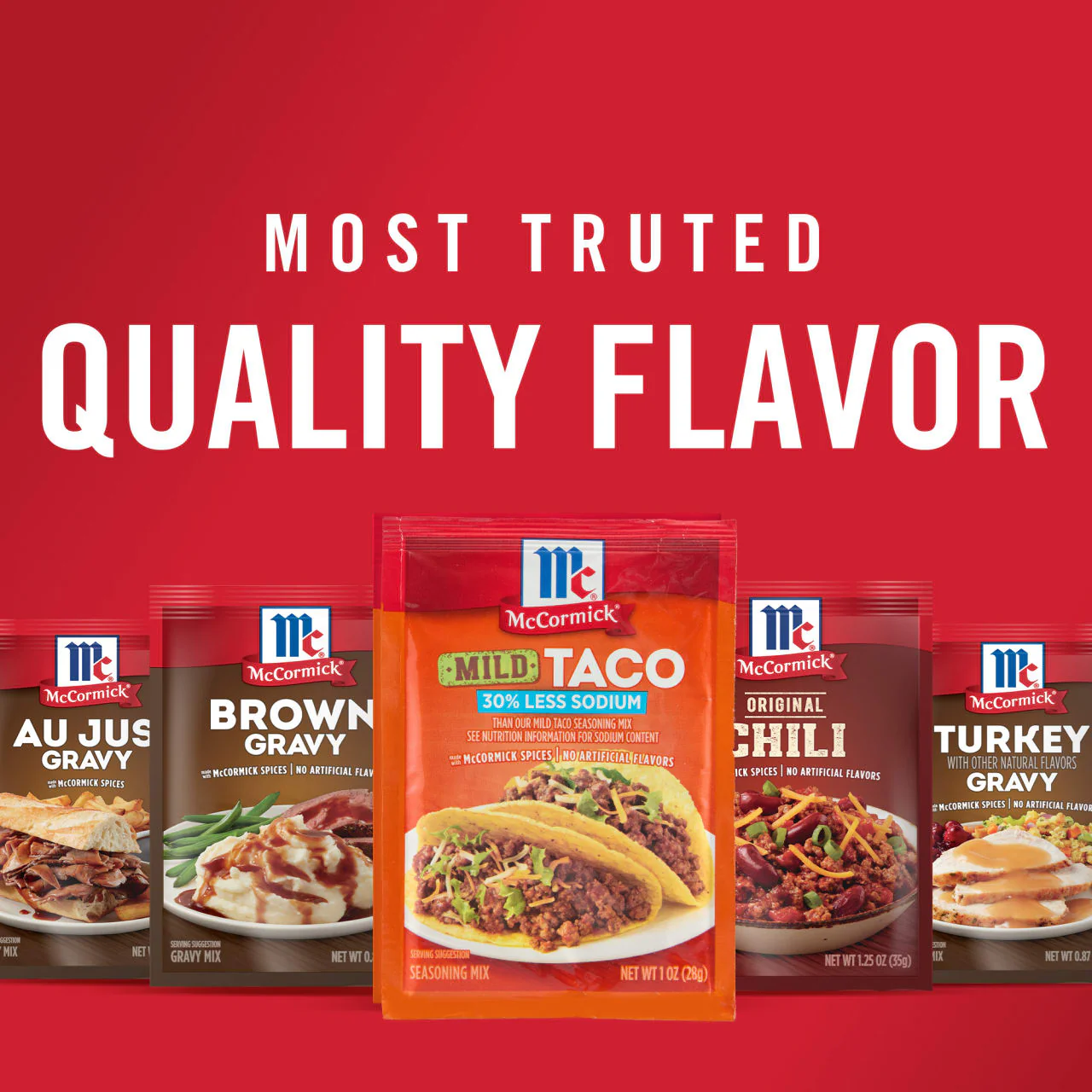McCormick® 30% Less Sodium Mild Taco Seasoning Mix, 1 oz (6-Pack) - Image 22