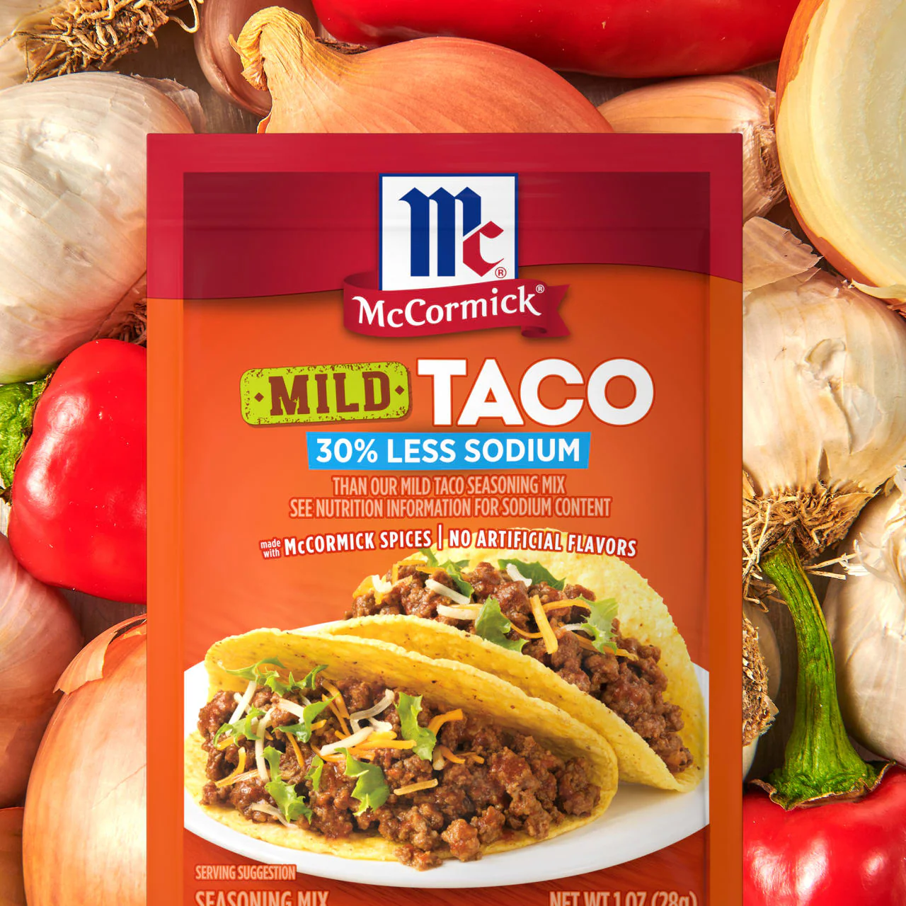 McCormick® 30% Less Sodium Mild Taco Seasoning Mix, 1 oz (6-Pack) - Image 8