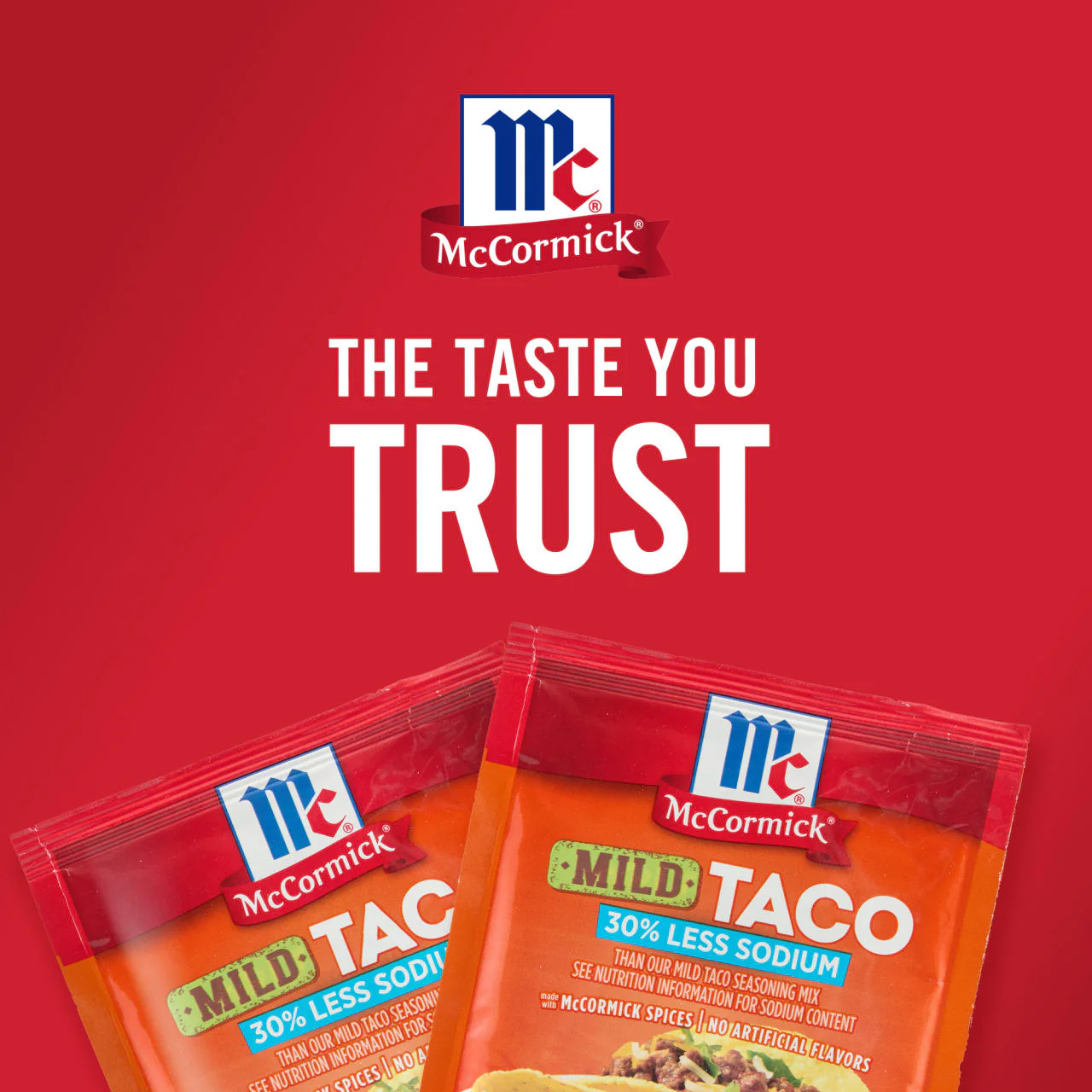 McCormick® 30% Less Sodium Mild Taco Seasoning Mix, 1 oz (6-Pack) - Image 9