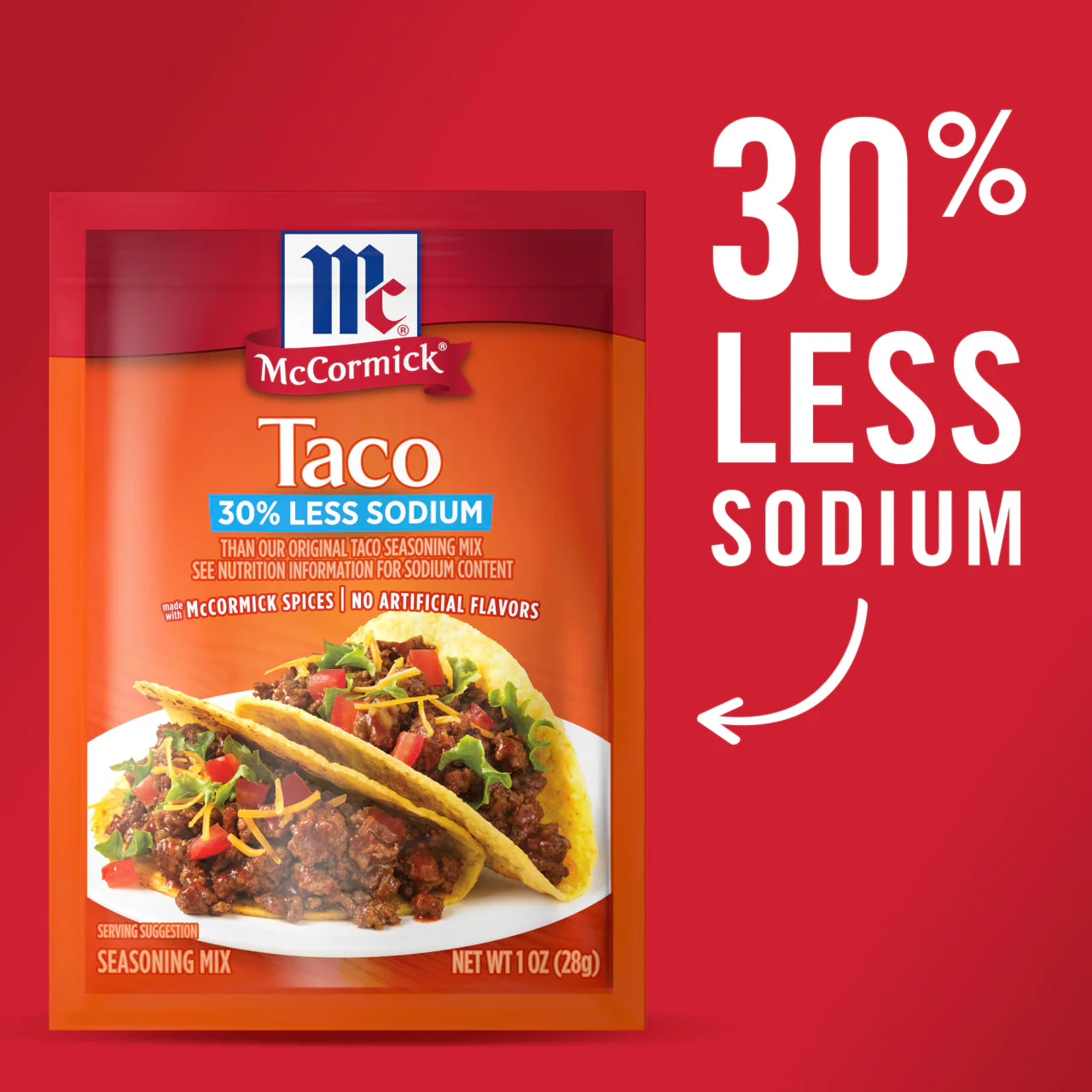 McCormick® 30% Less Sodium Taco Seasoning Mix, 1 oz (6-Pack) - Image 14
