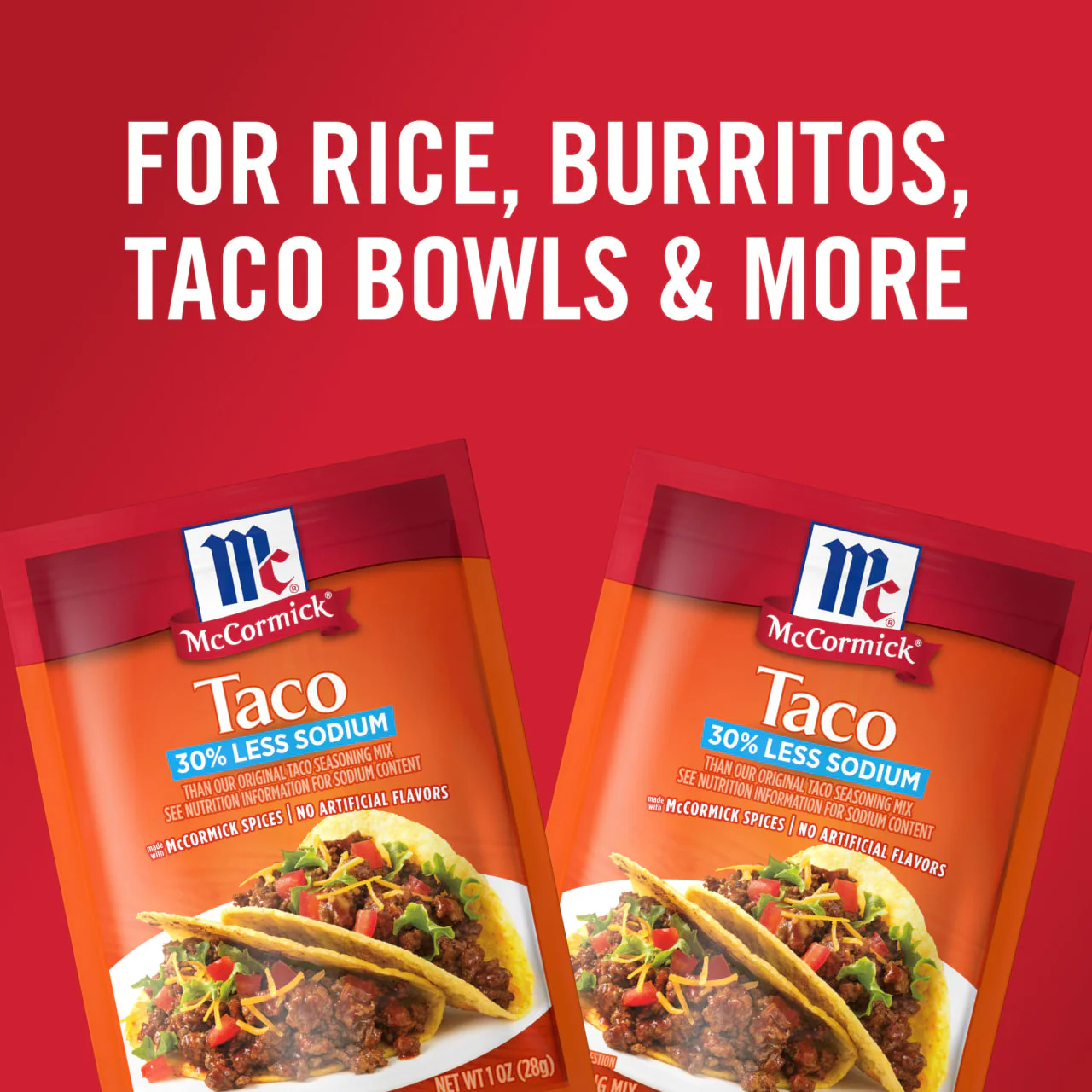 McCormick® 30% Less Sodium Taco Seasoning Mix, 1 oz (6-Pack) - Image 4