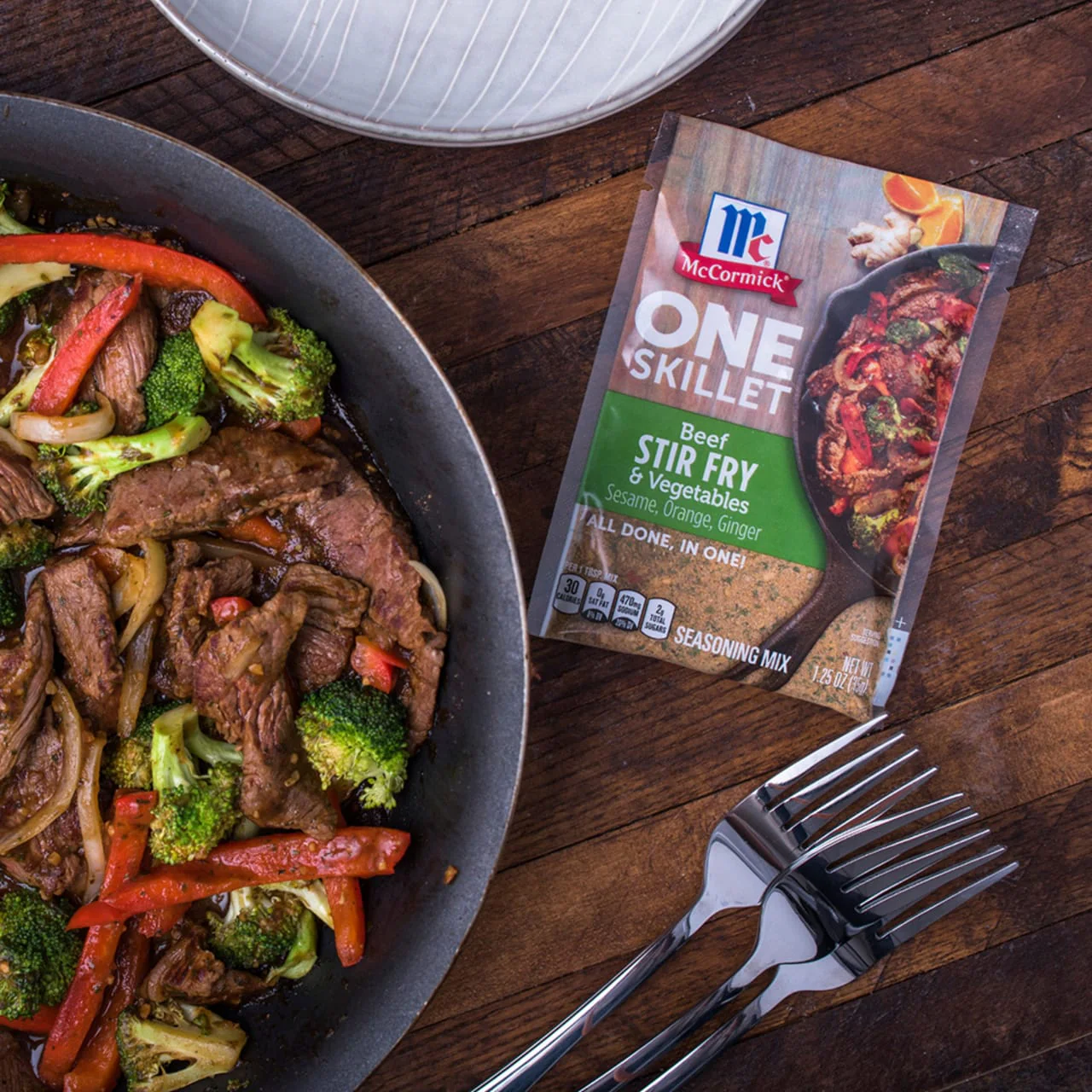 McCormick® Beef Stir Fry & Vegetables One Skillet Seasoning Mix, 1.25 oz - Image 4