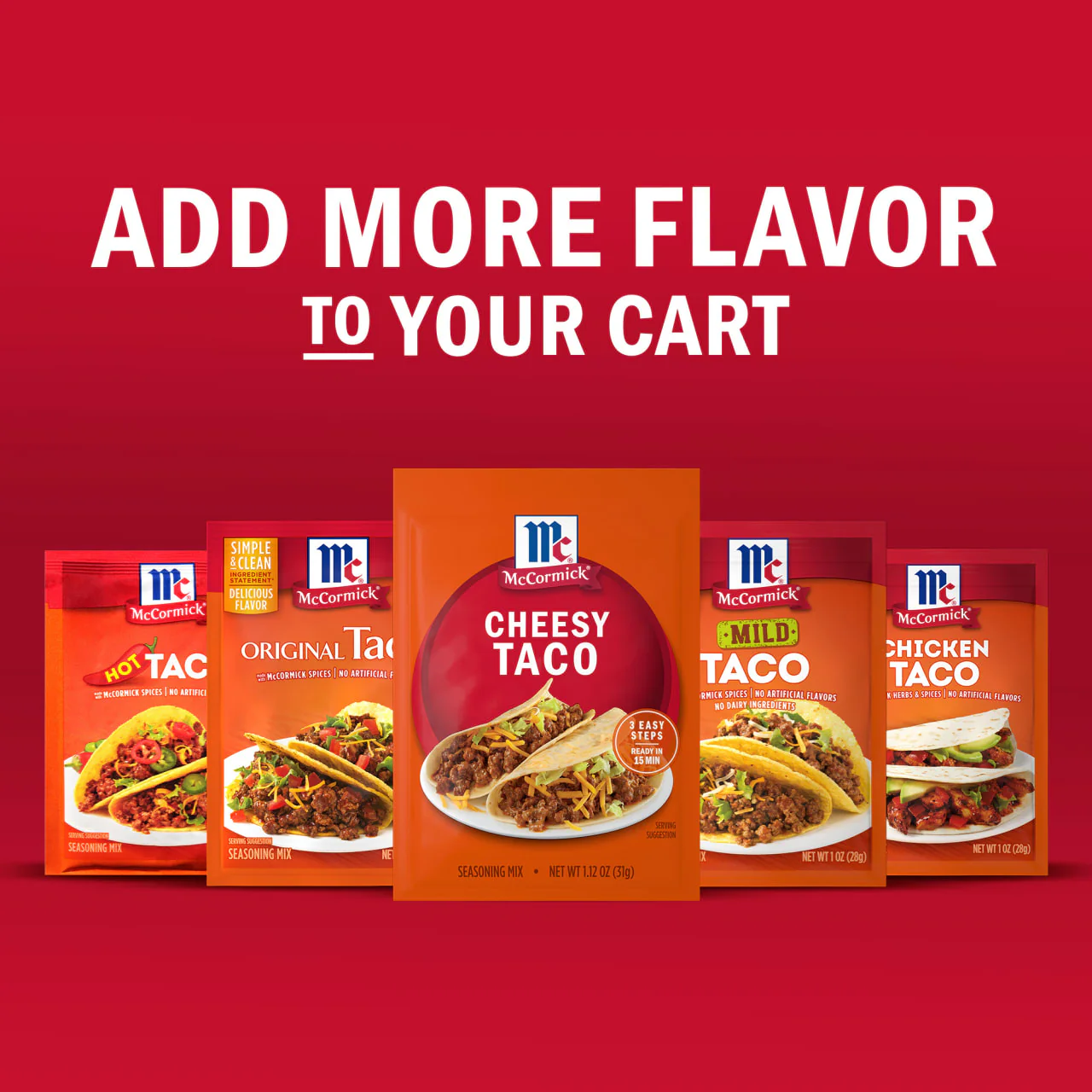 McCormick® Cheesy Taco Seasoning Mix, 1.12 oz (6-Pack) - Image 13