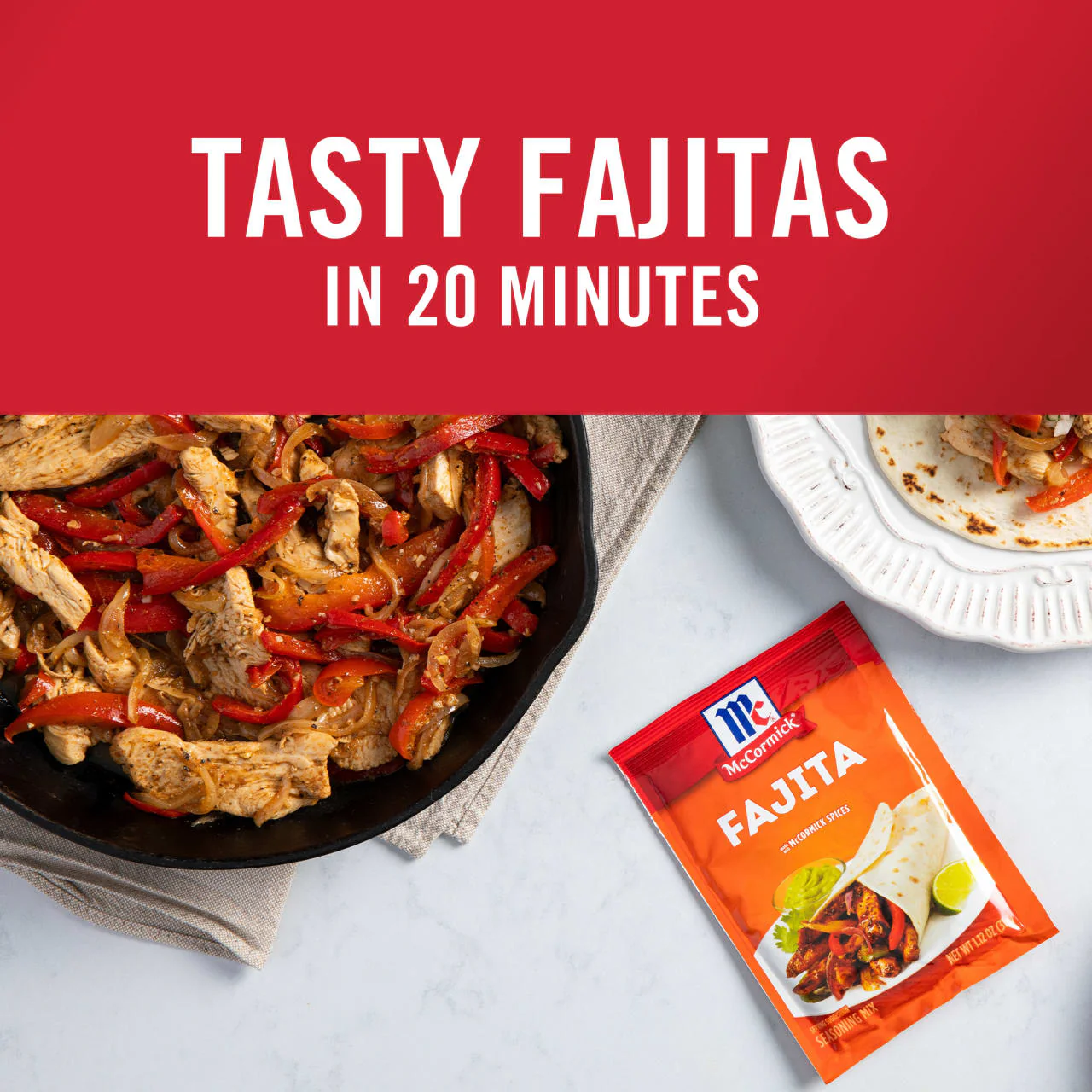 McCormick® Fajita Seasoning Mix, 1.12 oz (6-Pack) - Image 3