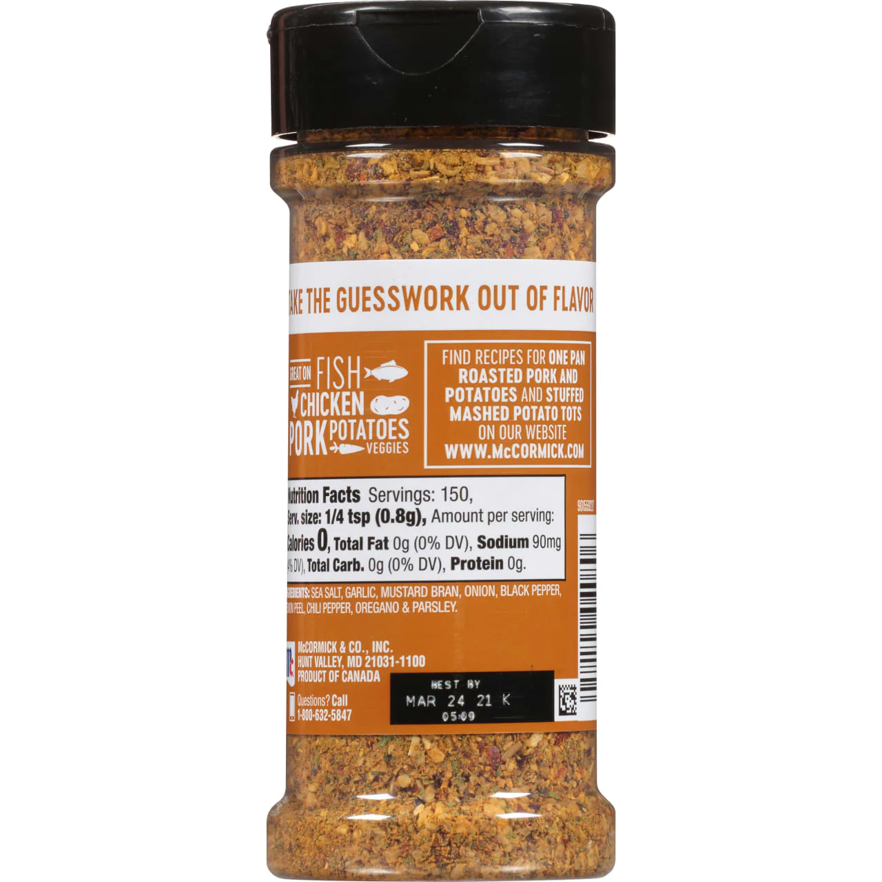 McCormick® Garlic and Onion, Black Pepper and Sea Salt All Purpose Seasoning, 4.25 oz - Image 9
