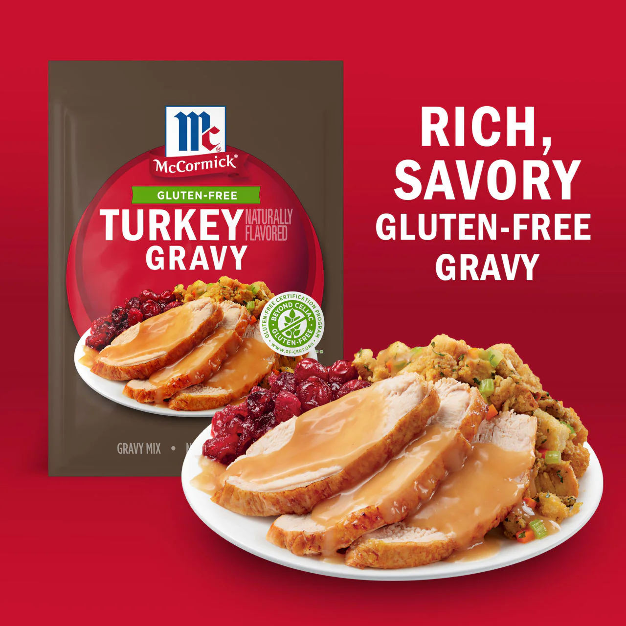 McCormick® Gluten Free Turkey Gravy Mix, 0.88 oz - Image 3