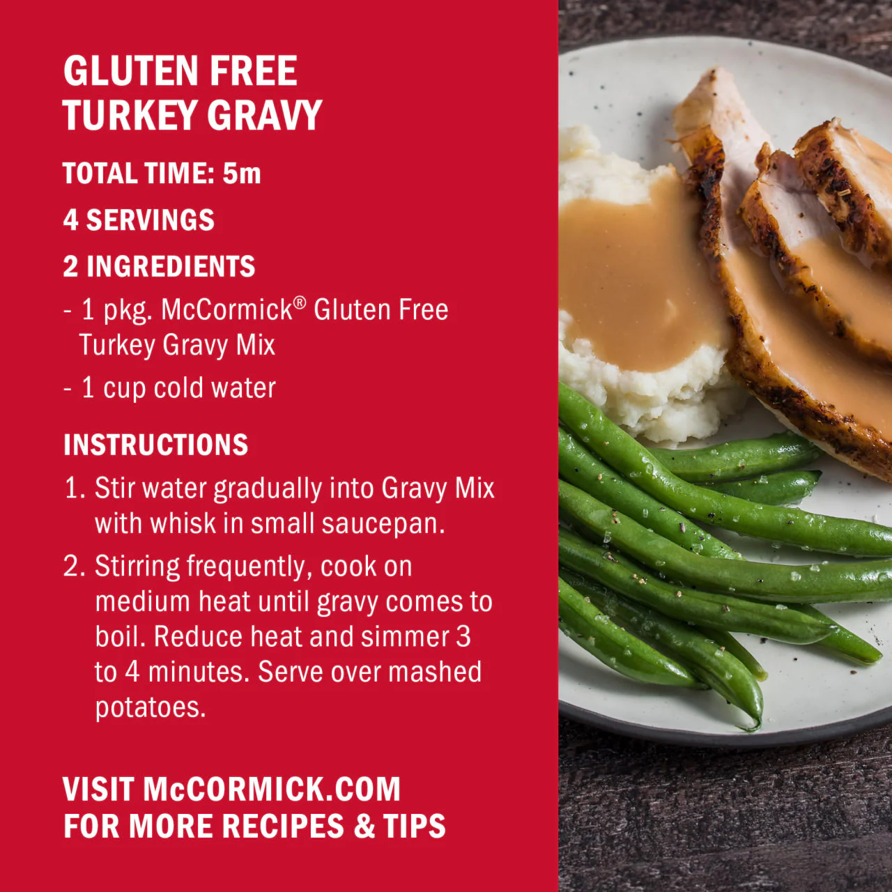 McCormick® Gluten Free Turkey Gravy Mix, 0.88 oz - Image 6
