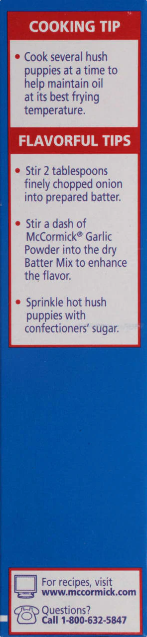 McCormick® Golden Dipt® Hush Puppy Corn Meal Fry Mix, 10 oz - Image 10