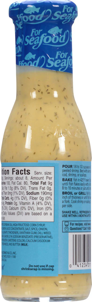 McCormick® Golden Dipt® Lemon Butter Dill Sauce, 8.4 oz - Image 8