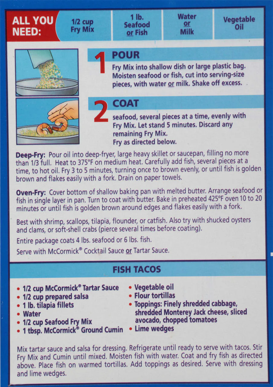 McCormick® Golden Dipt® Seafood Fry Mix, 10 oz - Image 8