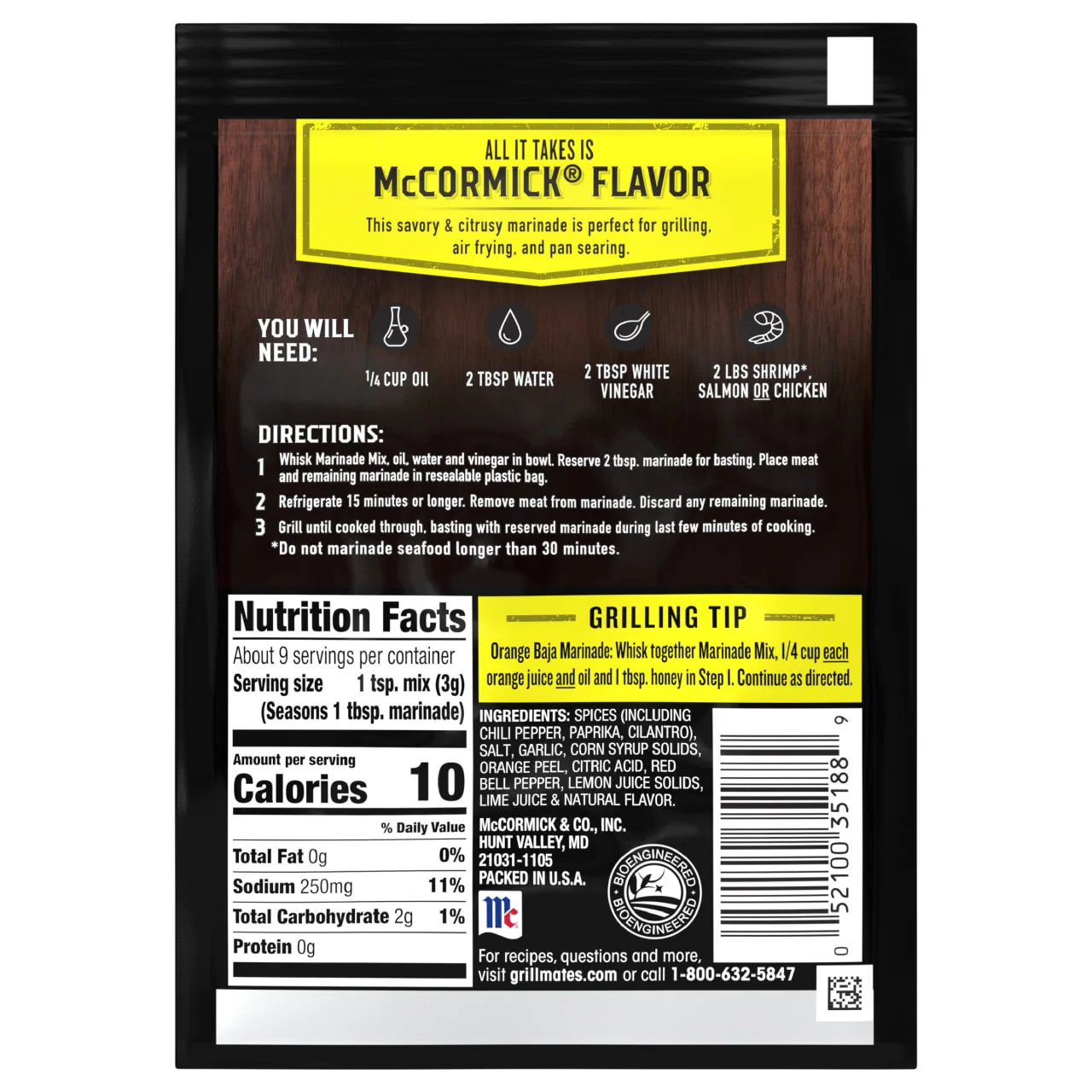 McCormick® Grill Mates® Baja Citrus Marinade Mix, 1 oz (6-Pack) - Image 17