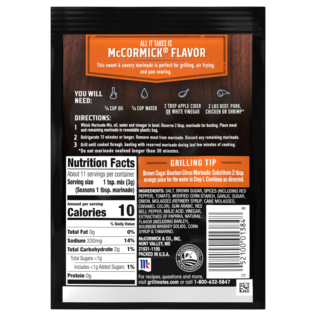 McCormick® Grill Mates® Brown Sugar Bourbon Marinade, 1.25 oz (6-Pack) - Image 19