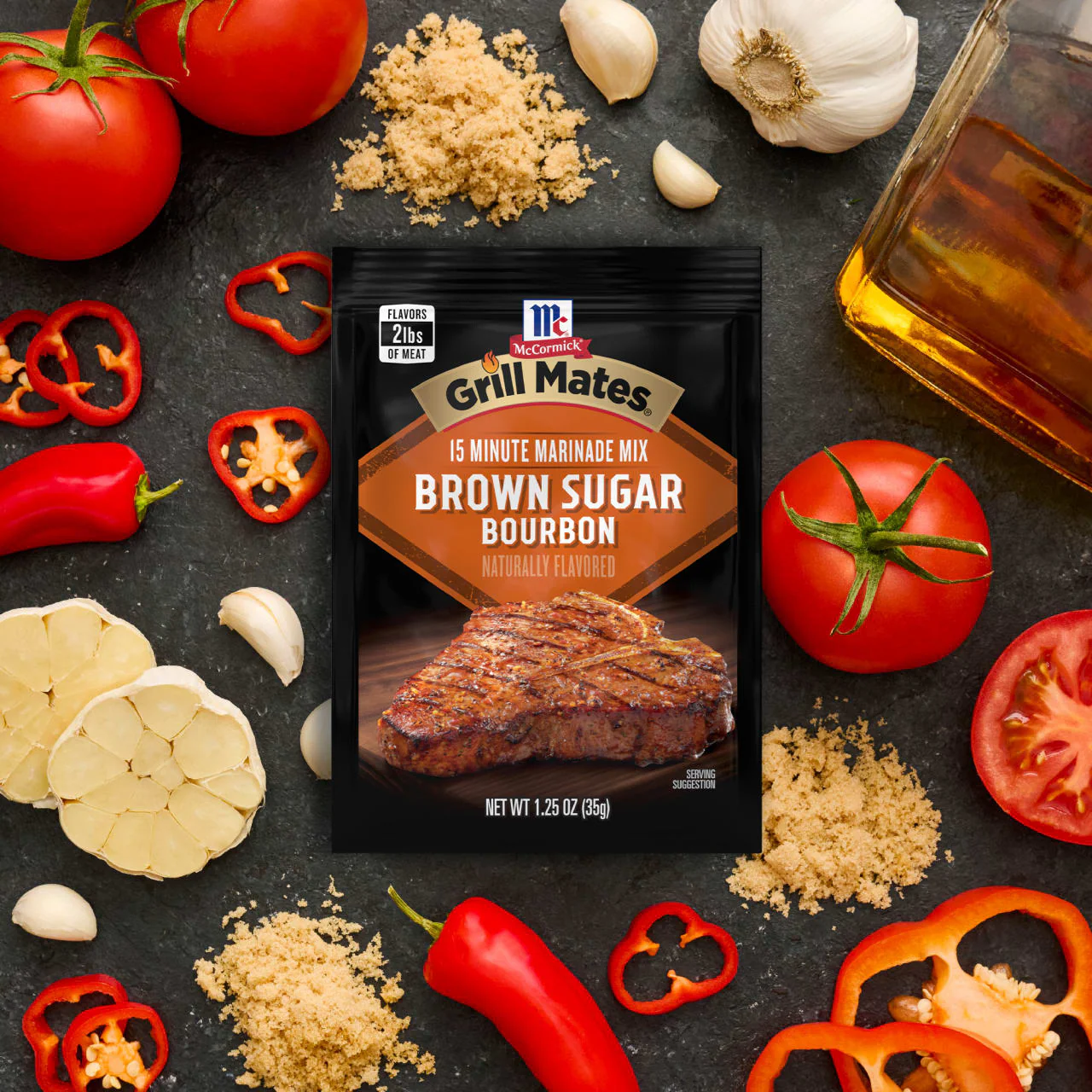McCormick® Grill Mates® Brown Sugar Bourbon Marinade, 1.25 oz (6-Pack) - Image 7