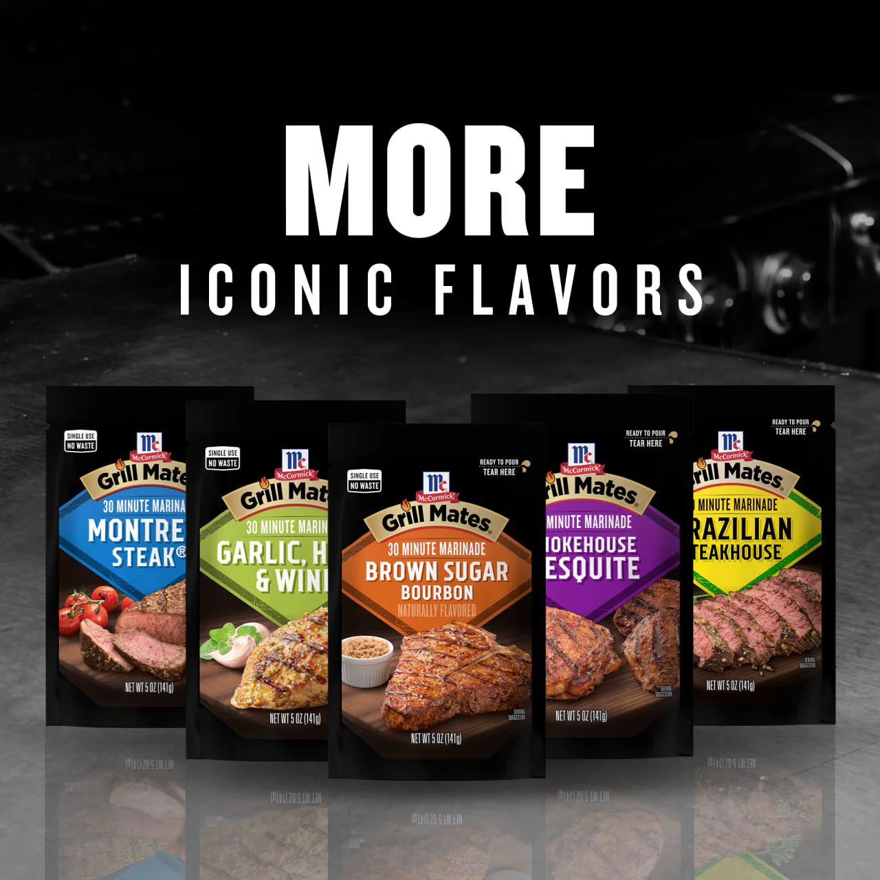 McCormick® Grill Mates® Brown Sugar Bourbon Single Use Marinade, 5 oz (6-Pack) - Image 11