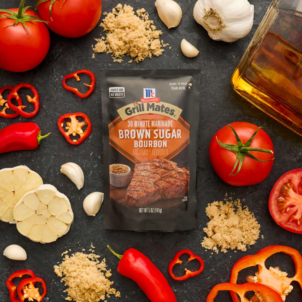 McCormick® Grill Mates® Brown Sugar Bourbon Single Use Marinade, 5 oz (6-Pack) - Image 7